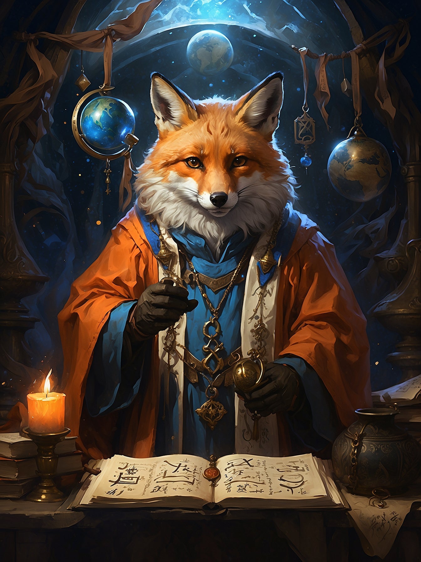Personalized Fox Illustrations - Digital Feline Art