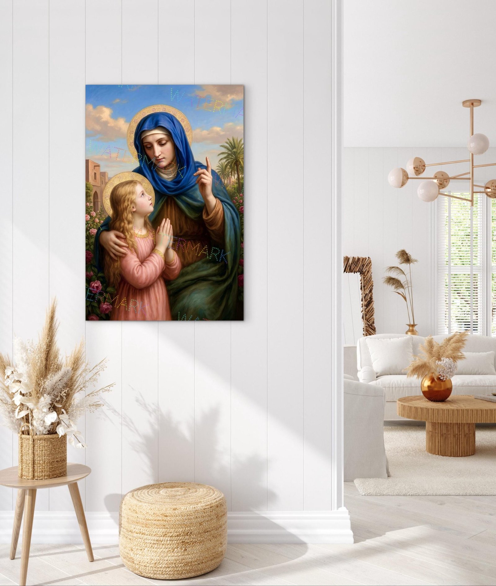 St. Anne and Child Mary Canvas: Catholic Wall Art - Image 7