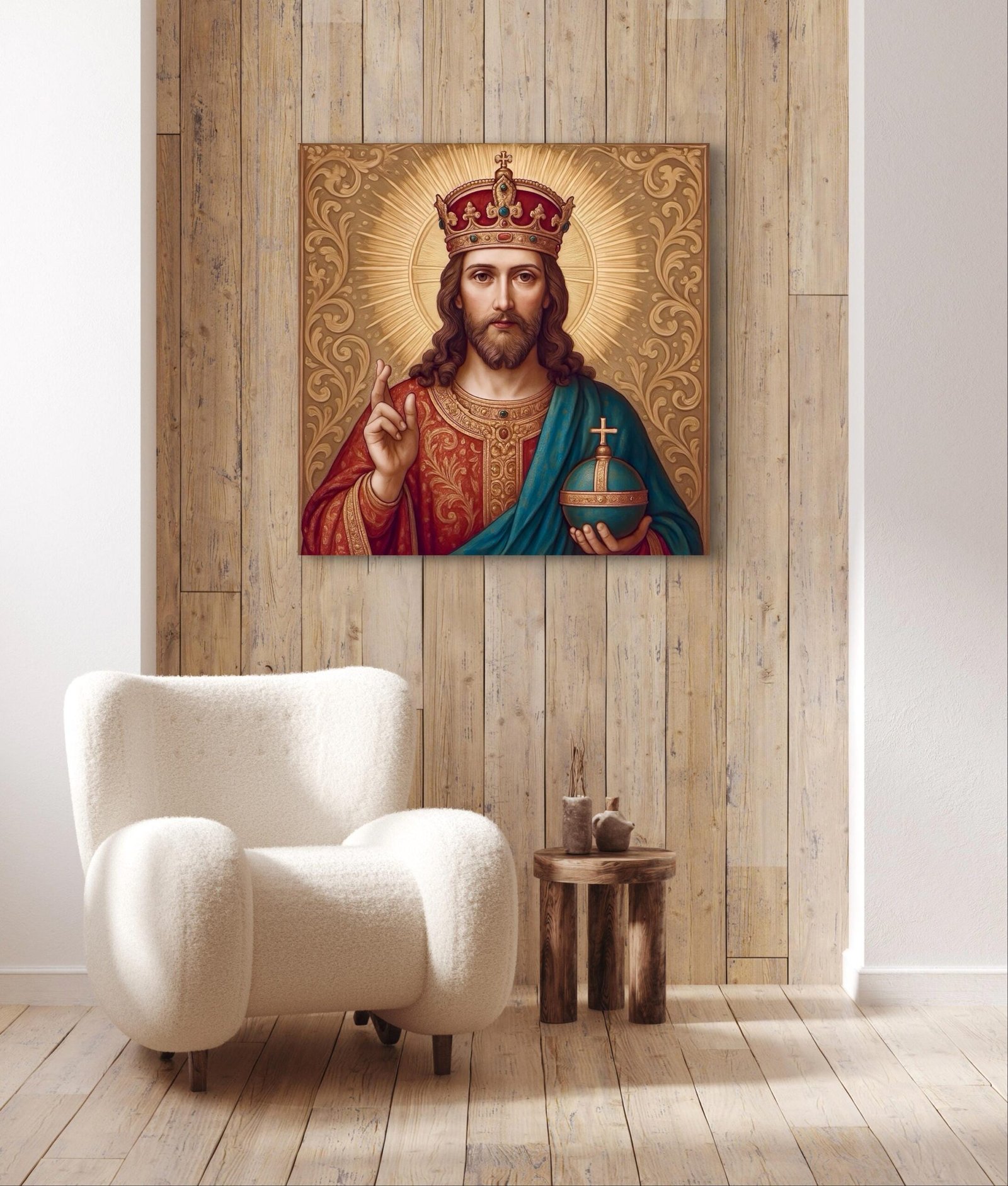 Christ the King Canvas Art: Jesus Christ Wall Hanging - Image 3