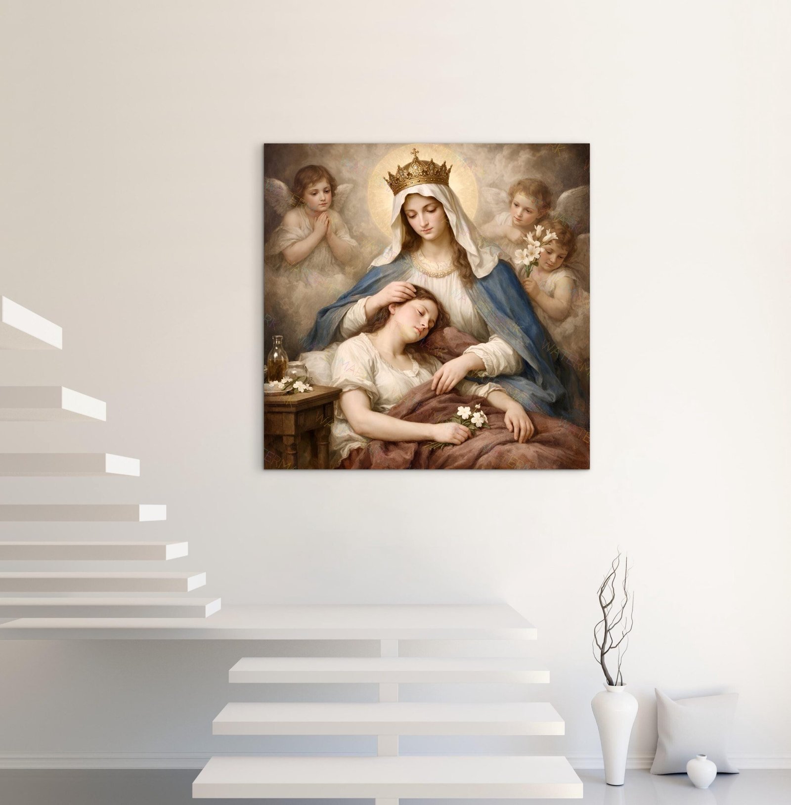 Our Lady Health of the Sick Canvas: Virgin Mary Catholic Wall Art - Image 4