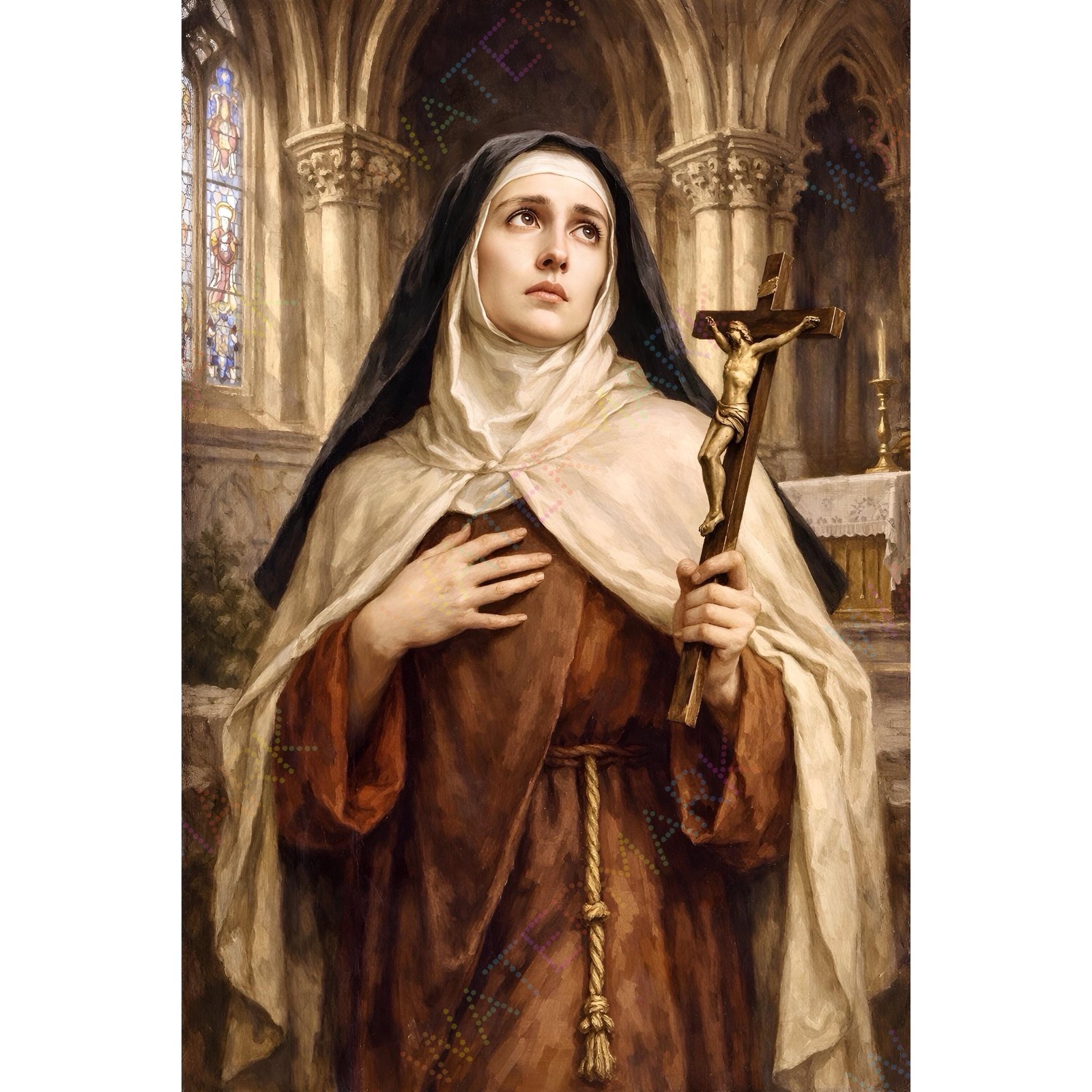St. Teresa of Avila Canvas Wall Art | Catholic Saint Painting Print | Inspirational Religious Home Décor