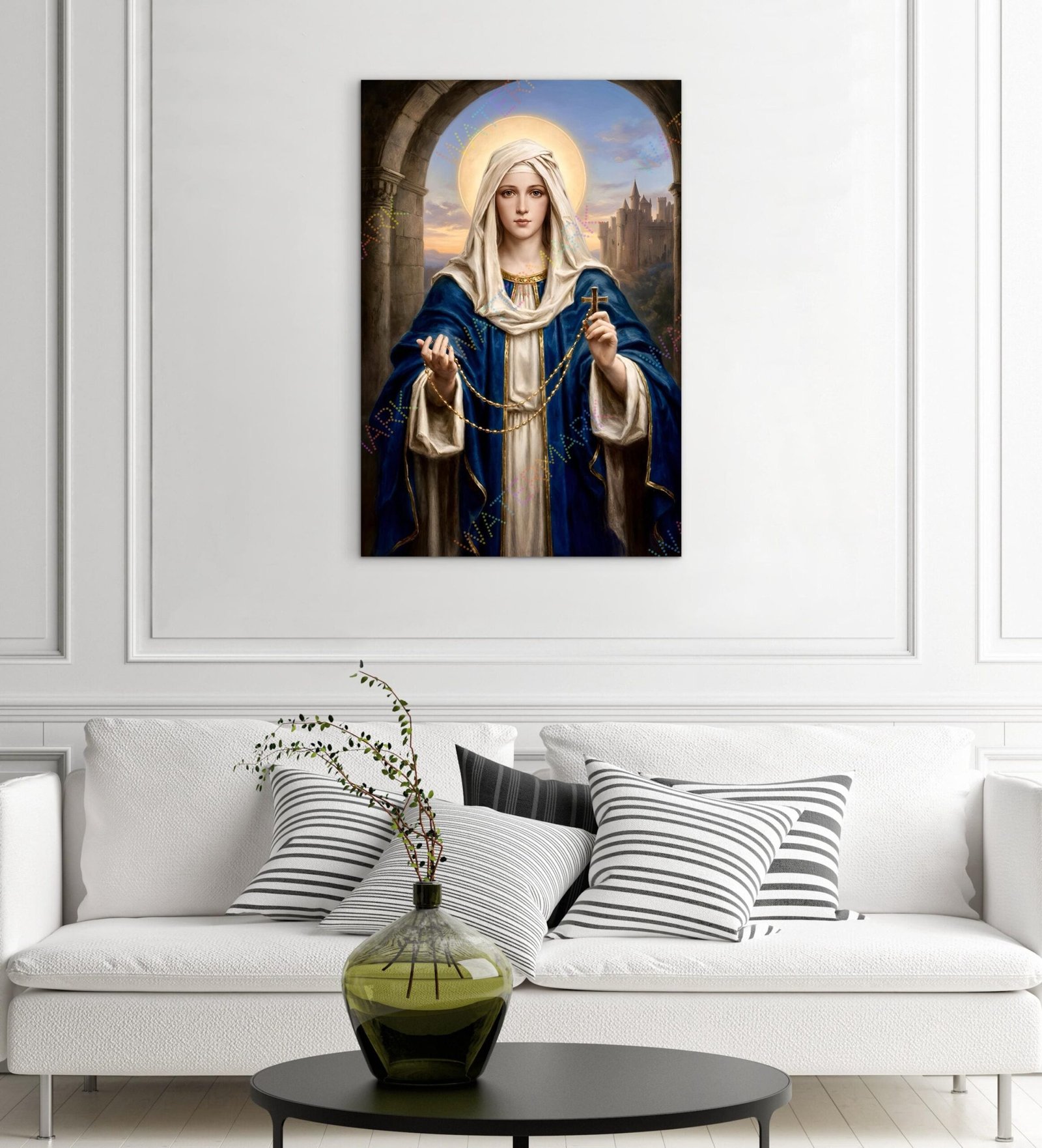 Our Lady of the Rosary Canvas: Catholic Wall Art - Image 5