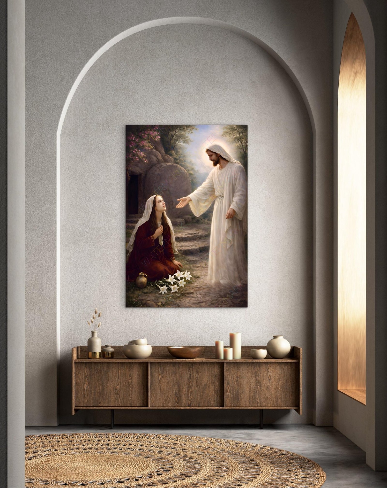Jesus and St. Mary Magdalene Resurrection Canvas | Christian Wall Art | Biblical Scene Painting - Image 6