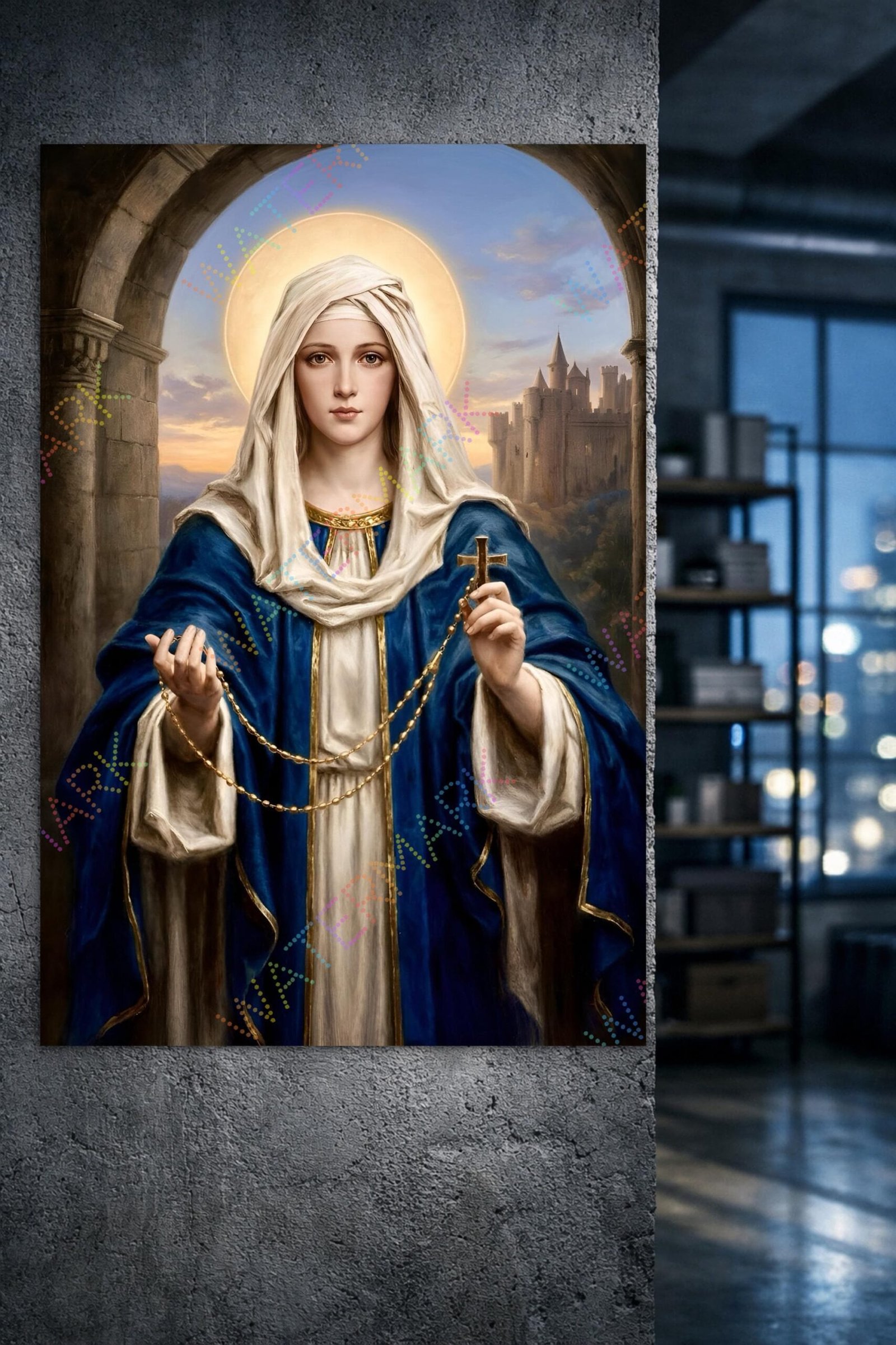 Our Lady of the Rosary Canvas: Catholic Wall Art - Image 7
