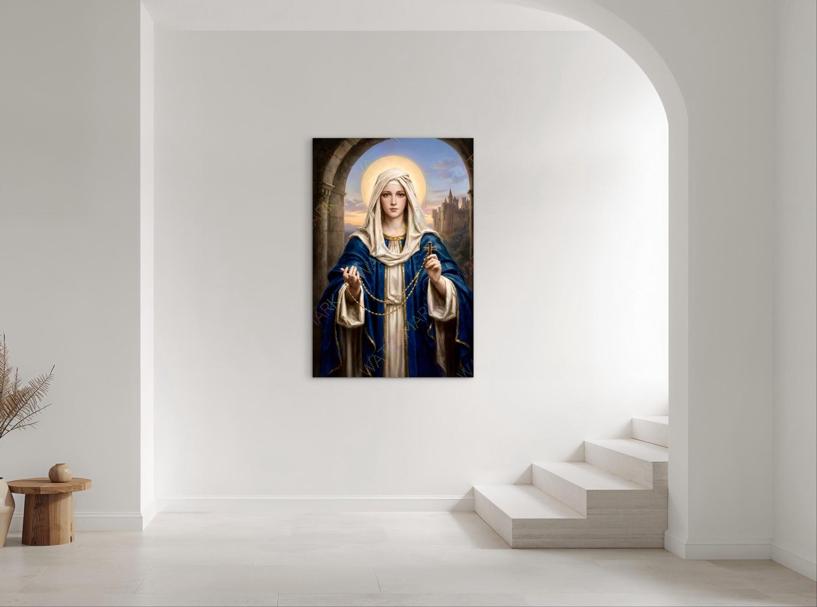 Our Lady of the Rosary Canvas: Catholic Wall Art - Image 6