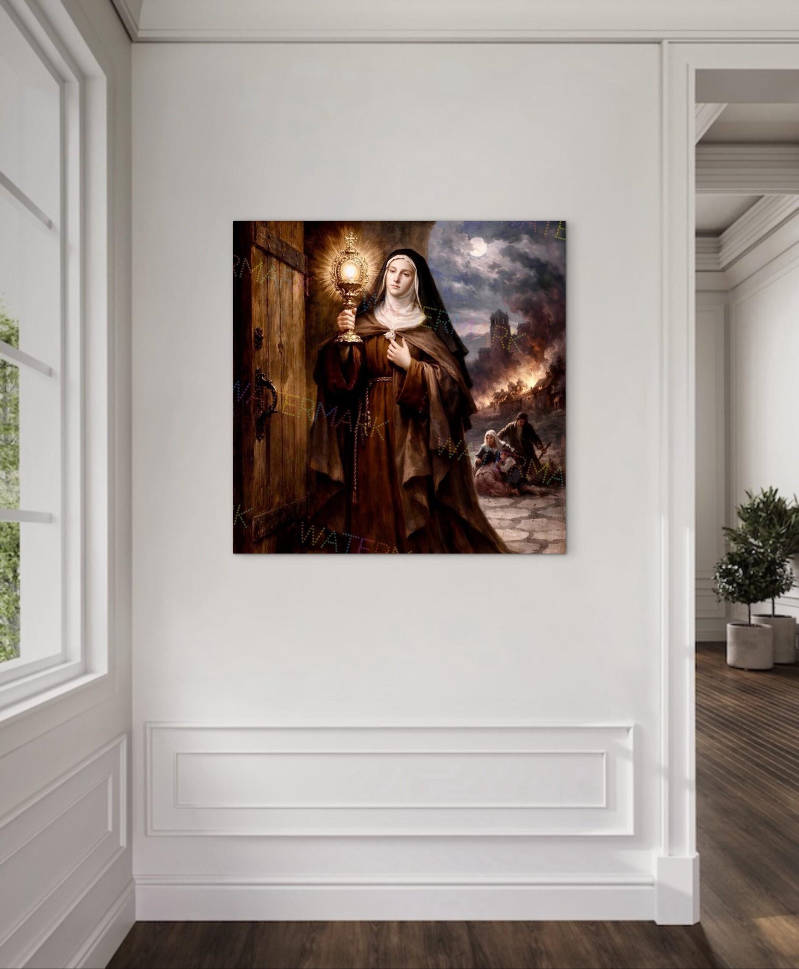 St. Clare of Assisi Canvas Art: Catholic Wall Decor - Image 2