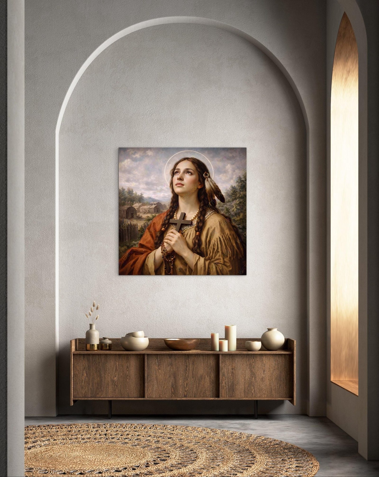 Saint Kateri Tekakwitha Canvas: Catholic Art, Lily of the Mohawks - Image 3