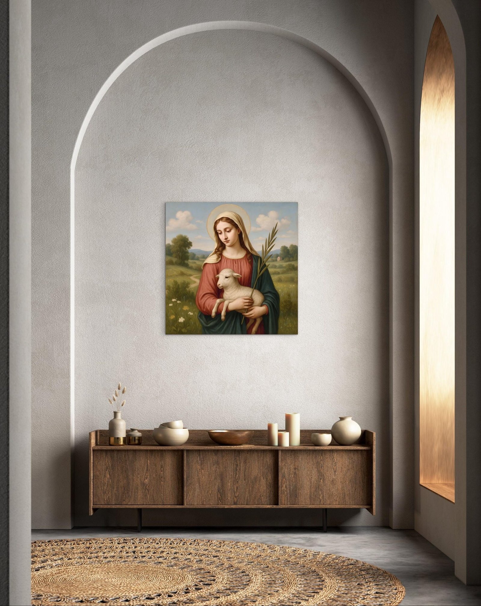 St. Agnes Catholic Art Print | Saint Agnes Painting | Christian Wall Art | Catholic Digital Download | Religious Home Decor - Image 6