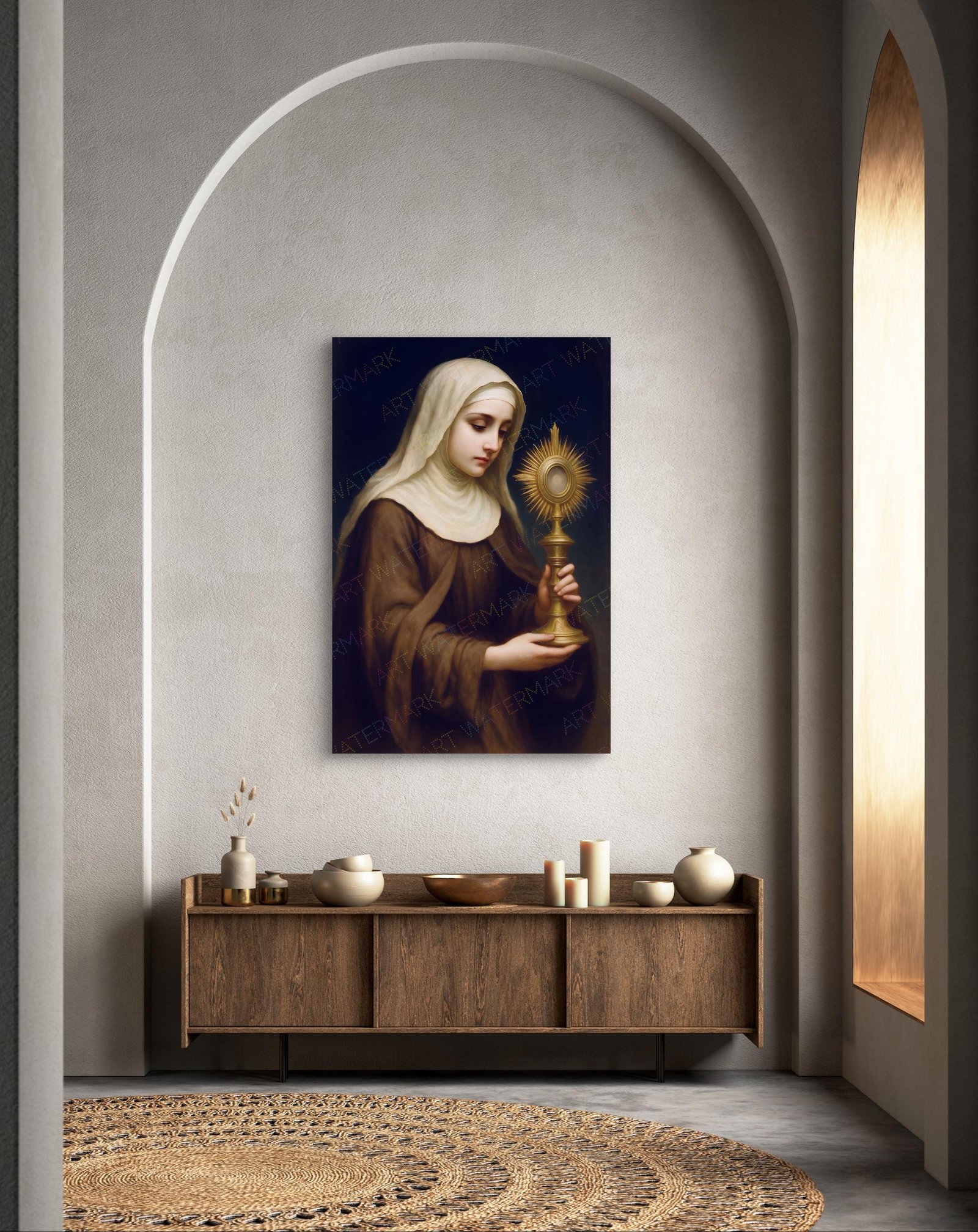 St. Clare of Assisi Portrait: Catholic Wall Art, Religious Home Decor (Digital Download)