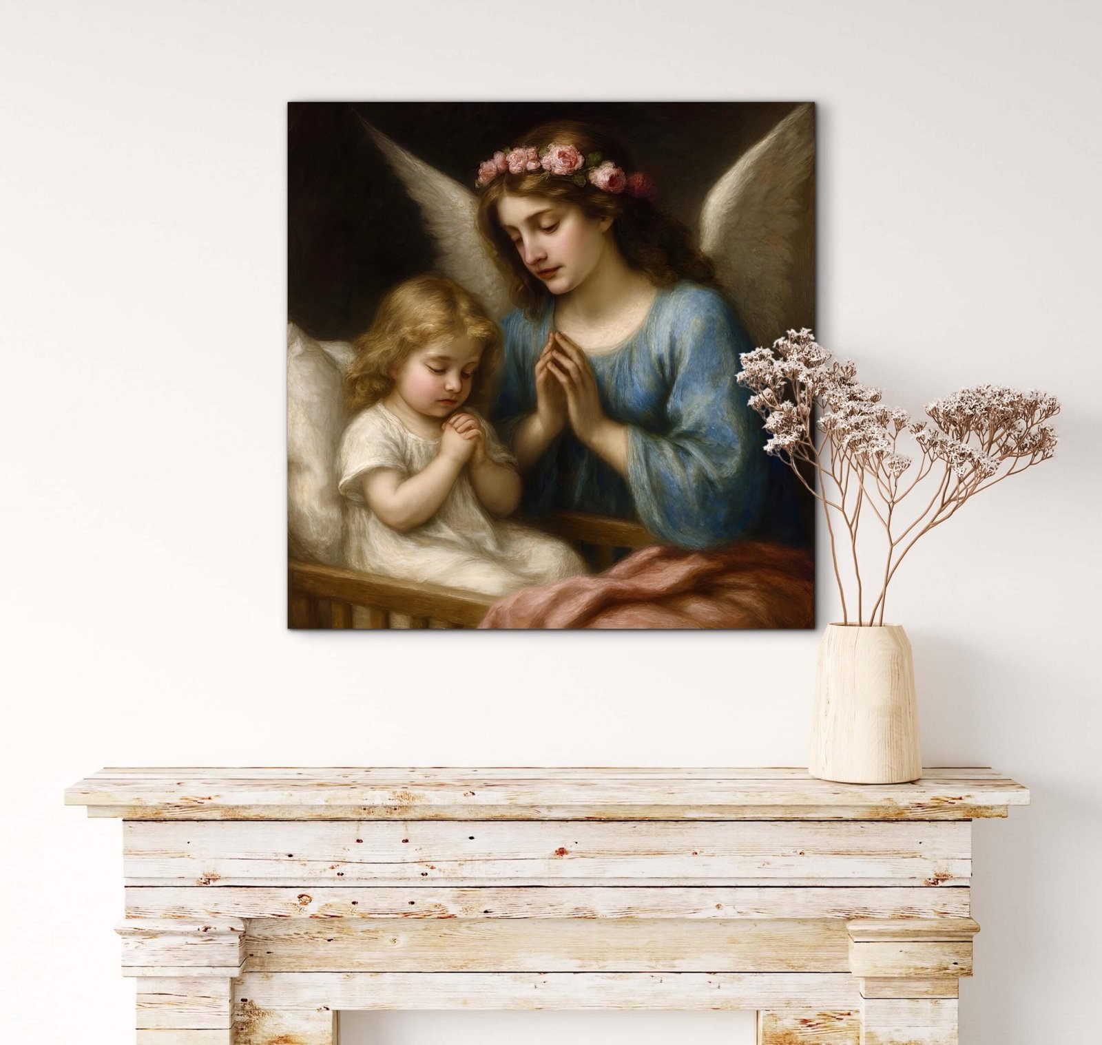 Angel and Child Night Prayer Print: Christian Nursery Decor (Digital Download)