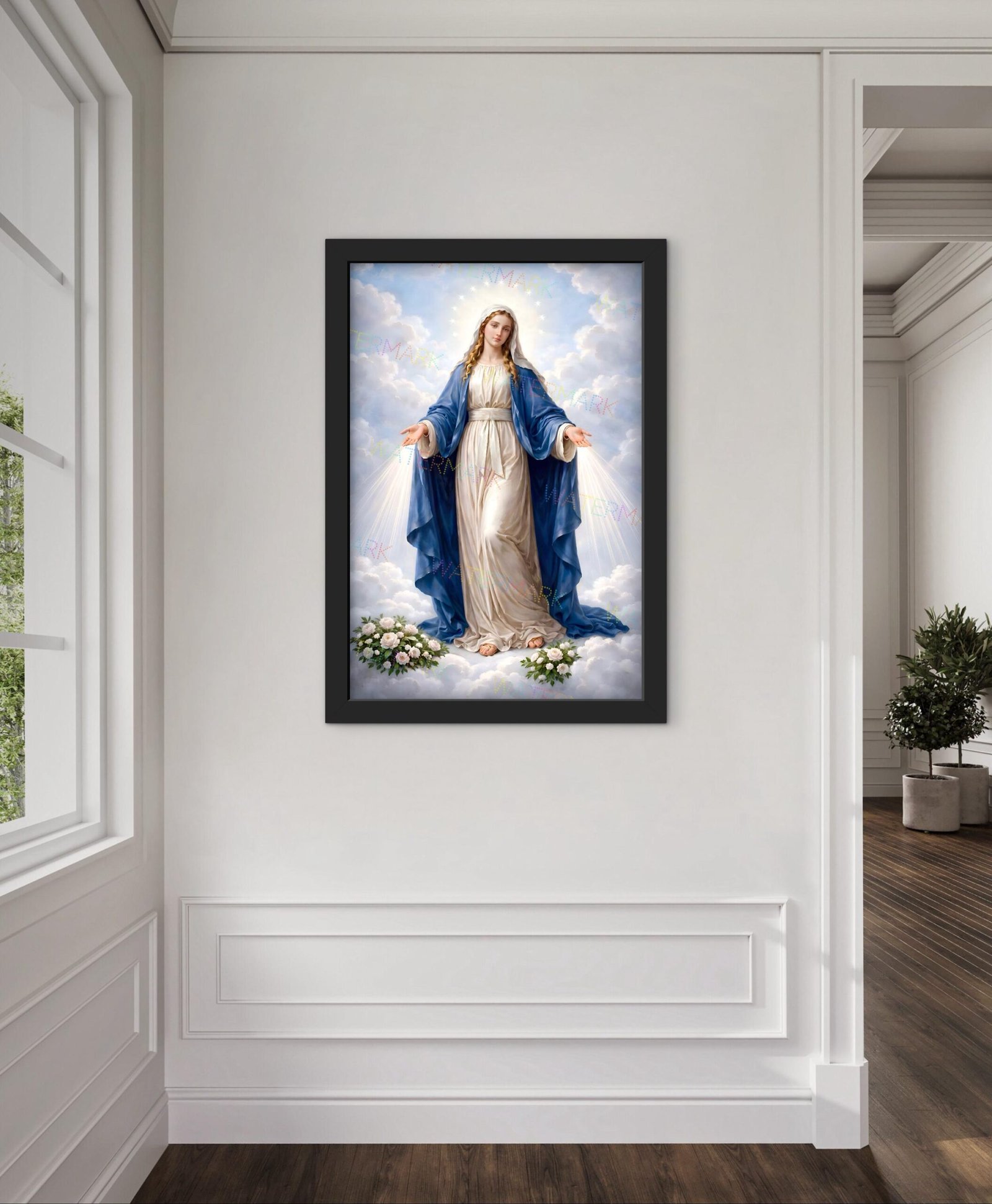 Our Lady of Grace Framed Canvas | Virgin Mary Catholic Wall Art