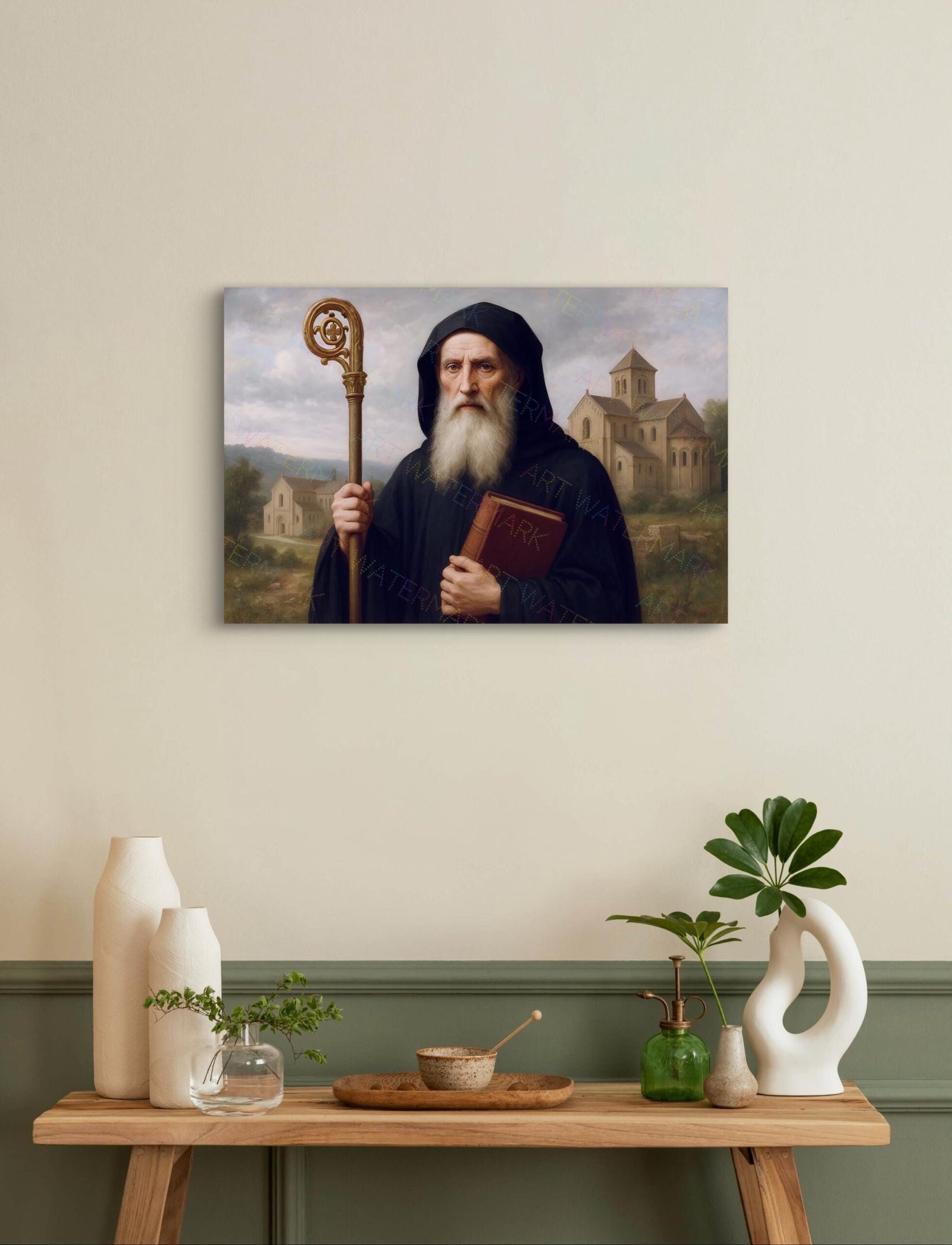 Saint Benedict Canvas Art | Catholic Patron Saint & Benedictine Wall Art - Image 4