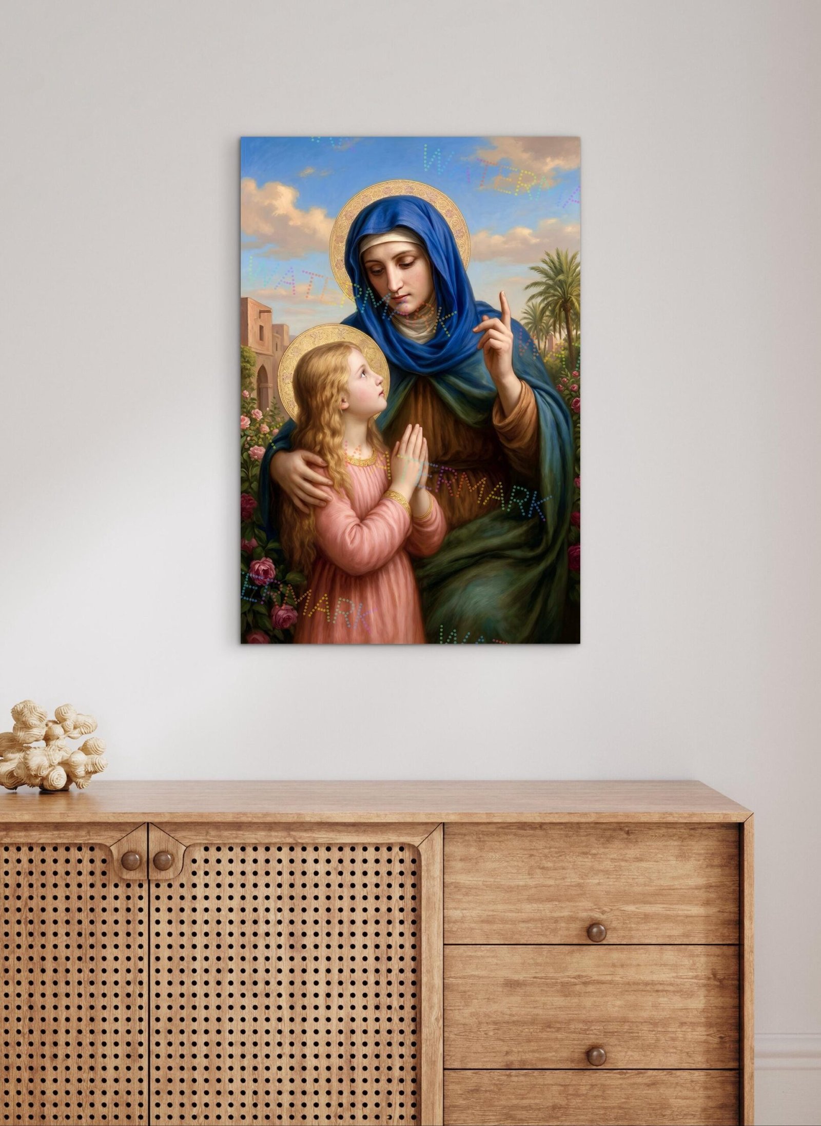 St. Anne and Child Mary Canvas: Catholic Wall Art - Image 4