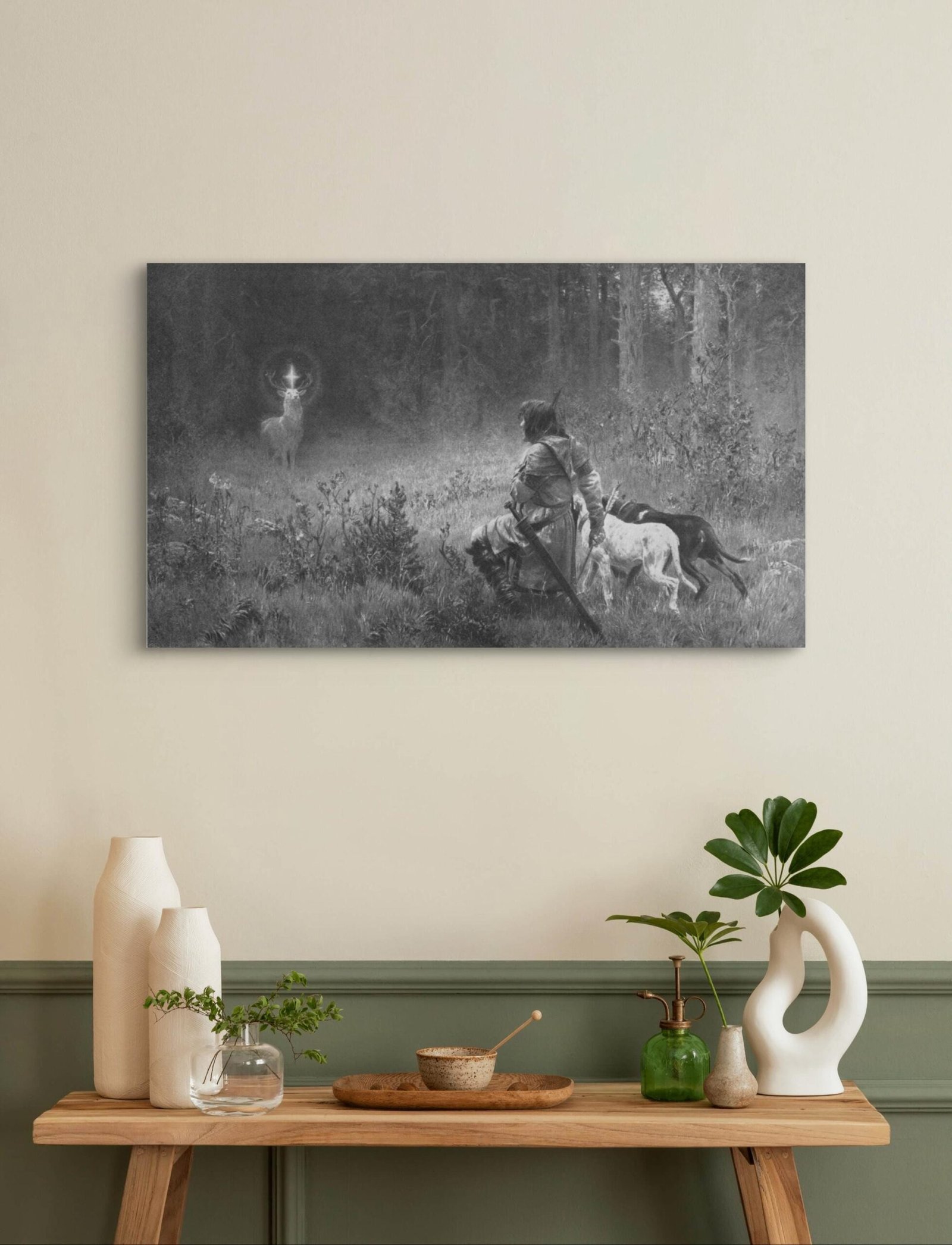 Saint Hubert Canvas Art, Patron of Hunters, Catholic Gifts, Patron Saints, Stag with Cross - Image 5