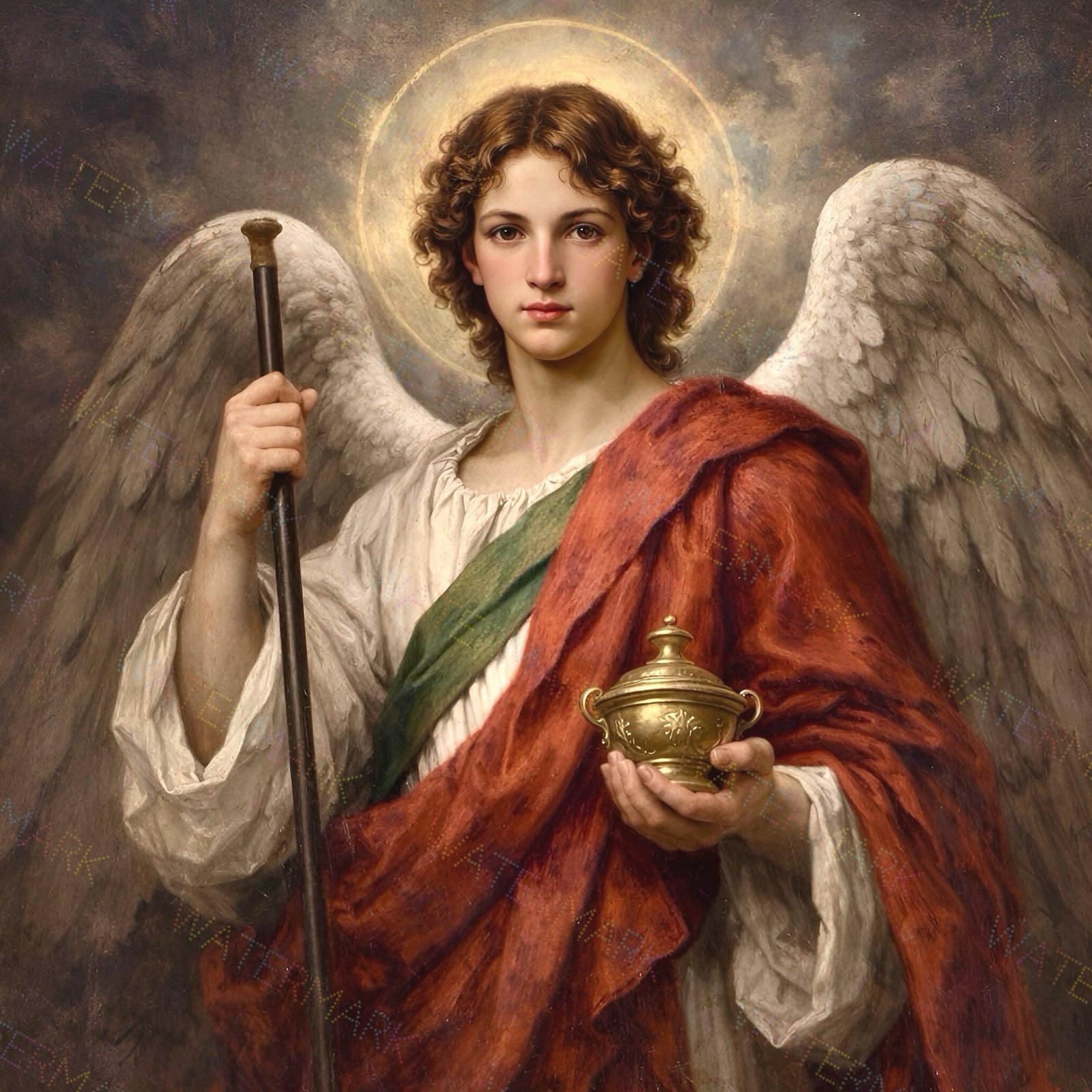St Raphael Archangel Canvas | Catholic Healing Angel Wall Art