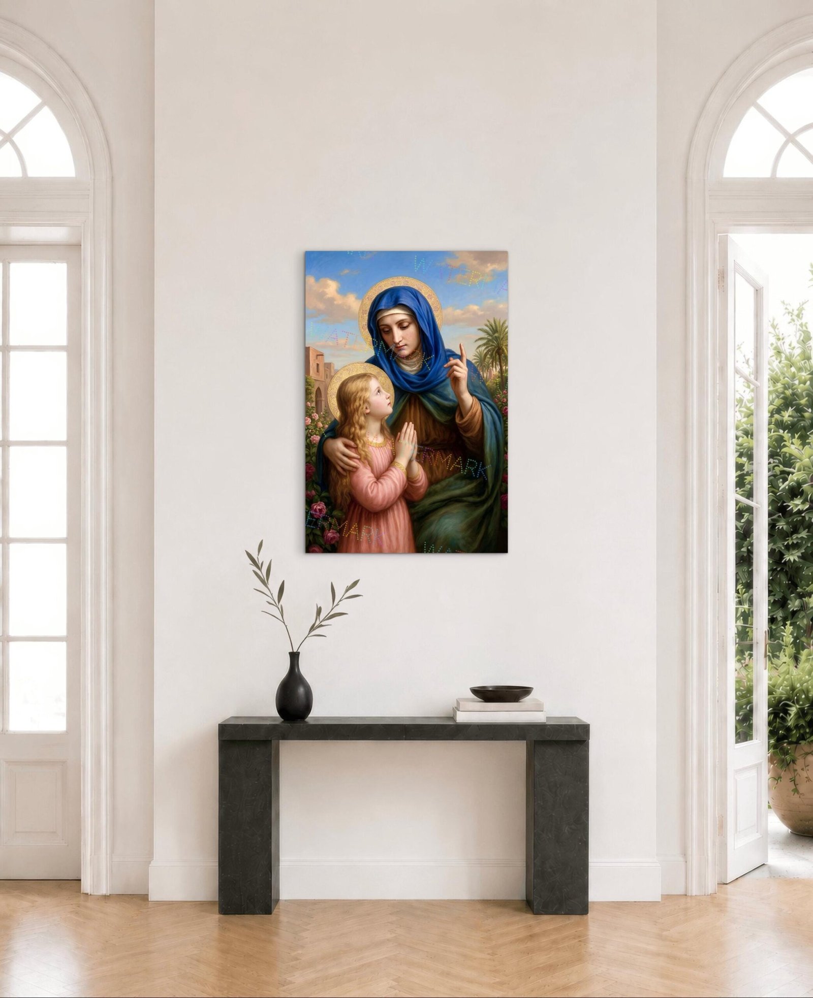 St. Anne and Child Mary Canvas: Catholic Wall Art - Image 2