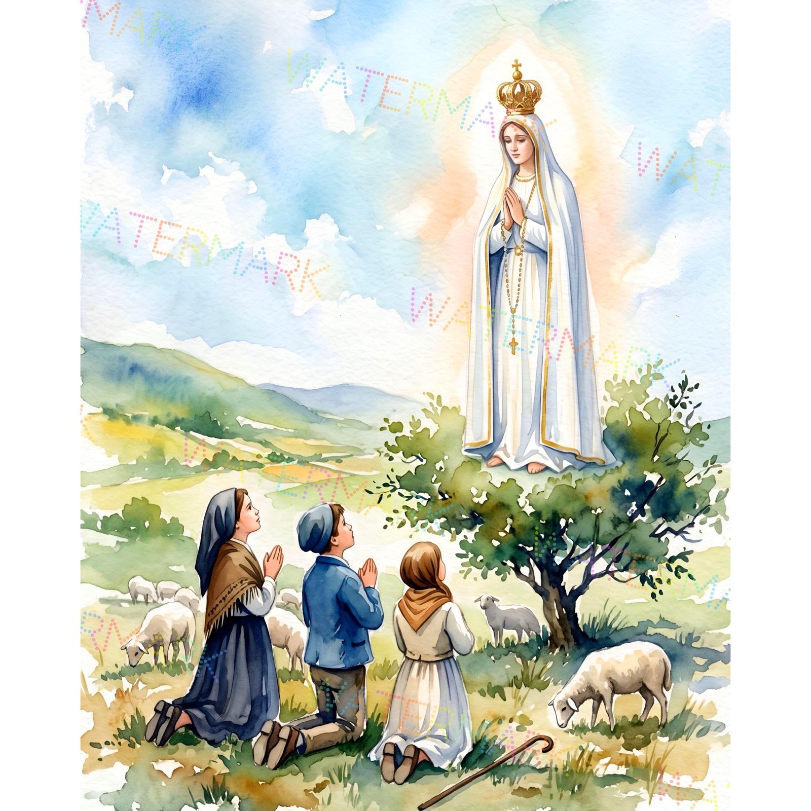 Our Lady of Fatima Wall Art, Catholic Canvas Print