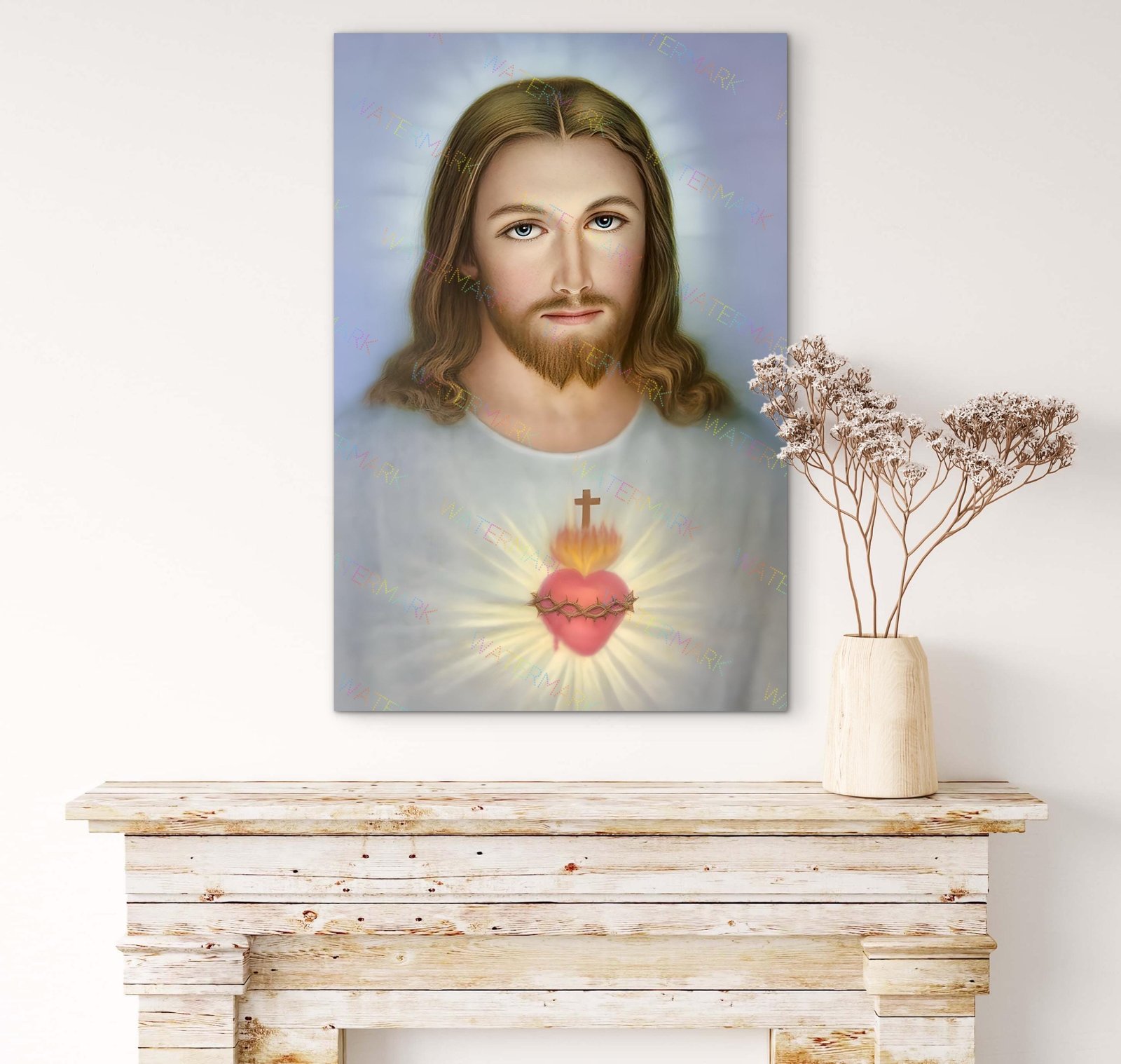Sacred heart of Jesus Digital Download | Jesus Christ Printable Art | Christian Wall Decor | Inspirational Artwork