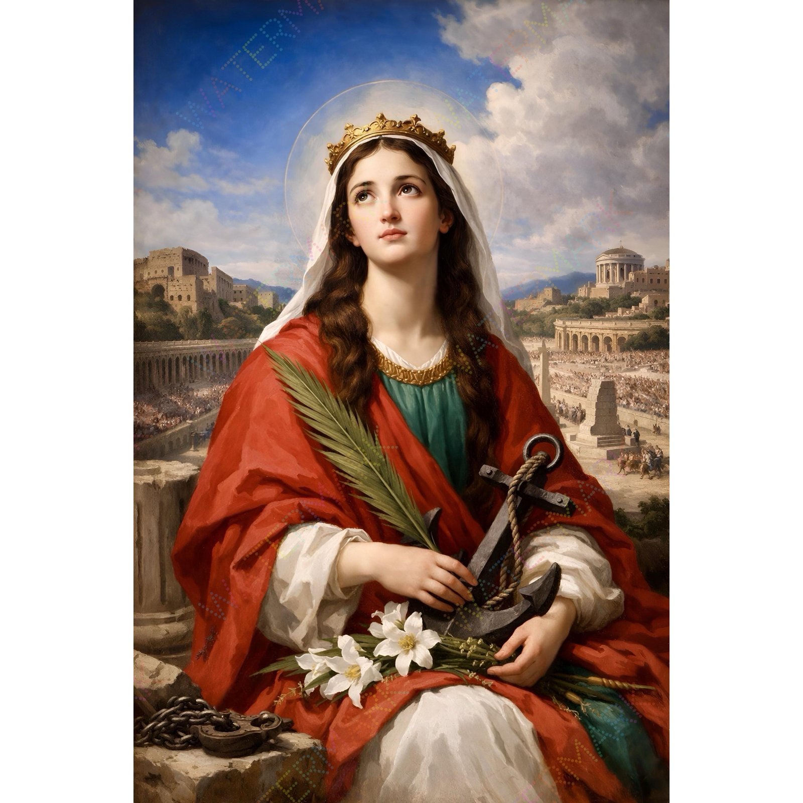 St. Philomena Canvas Wall Art – Catholic Saint Print – Wonderworker – Religious Gift