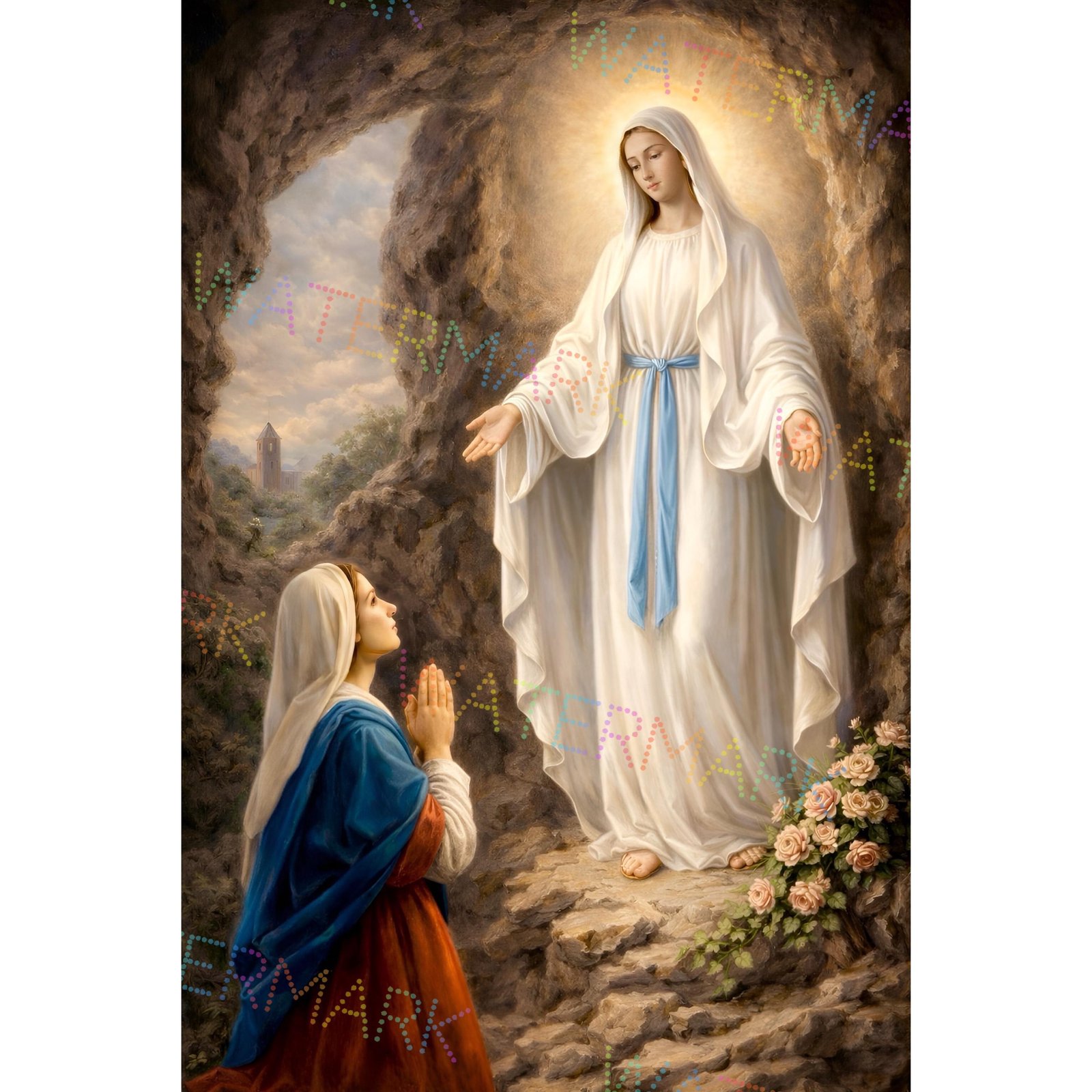 Our Lady of Lourdes Printable Art | Catholic Virgin Mary Digital Download