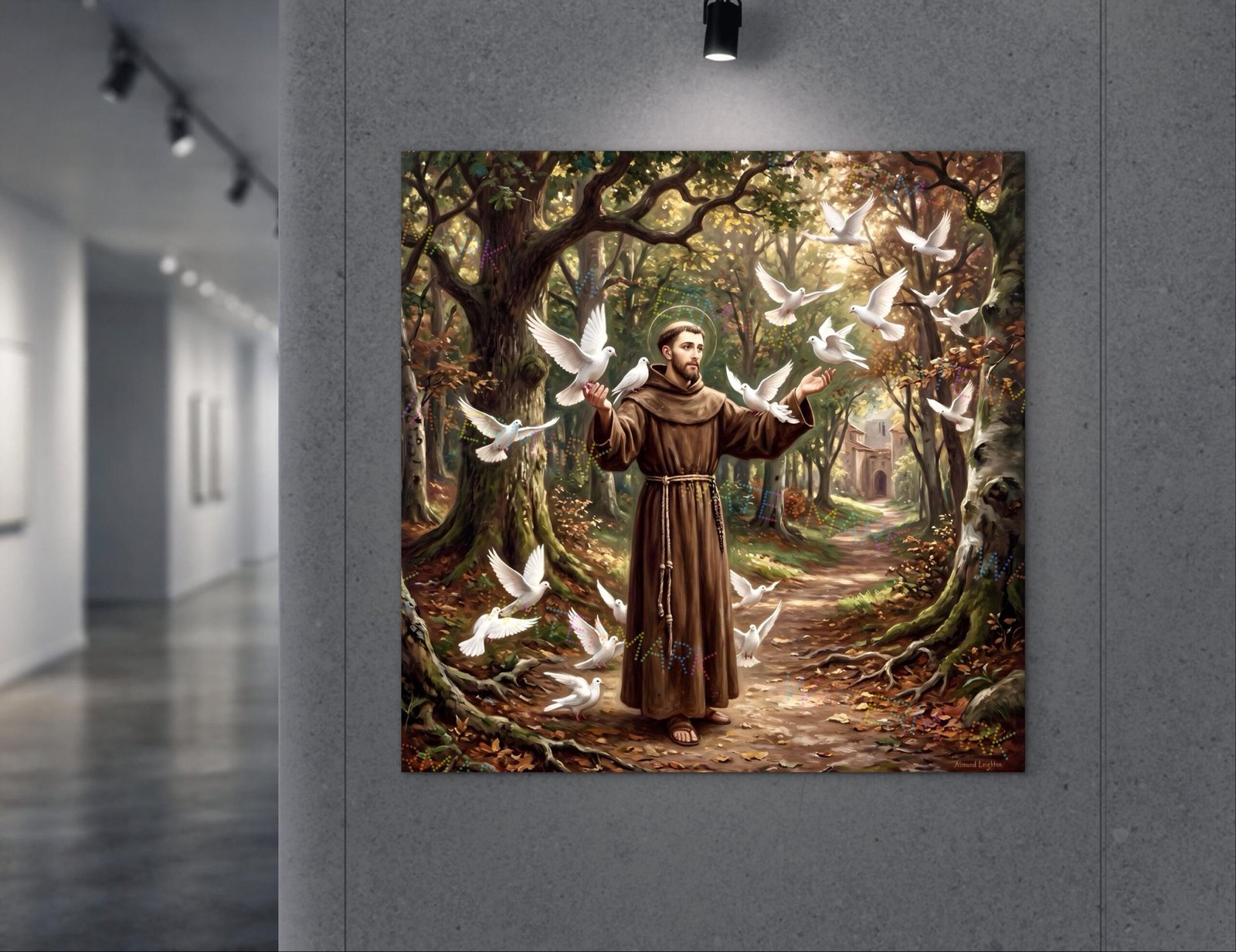 St. Francis of Assisi with Birds Canvas | Woodland Catholic Wall Art - Image 4