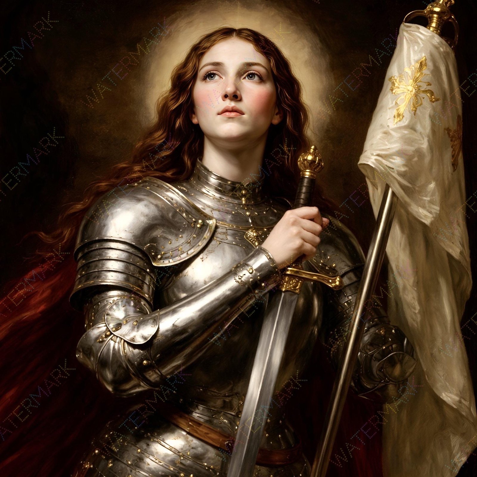 St. Joan of Arc Canvas: Catholic Art, Patron Saint of France