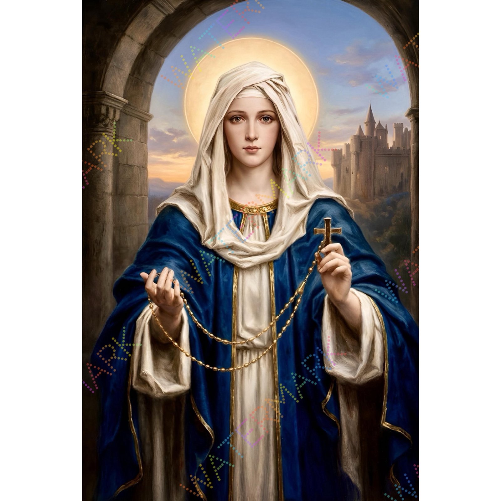 Our Lady of the Rosary Canvas: Catholic Wall Art