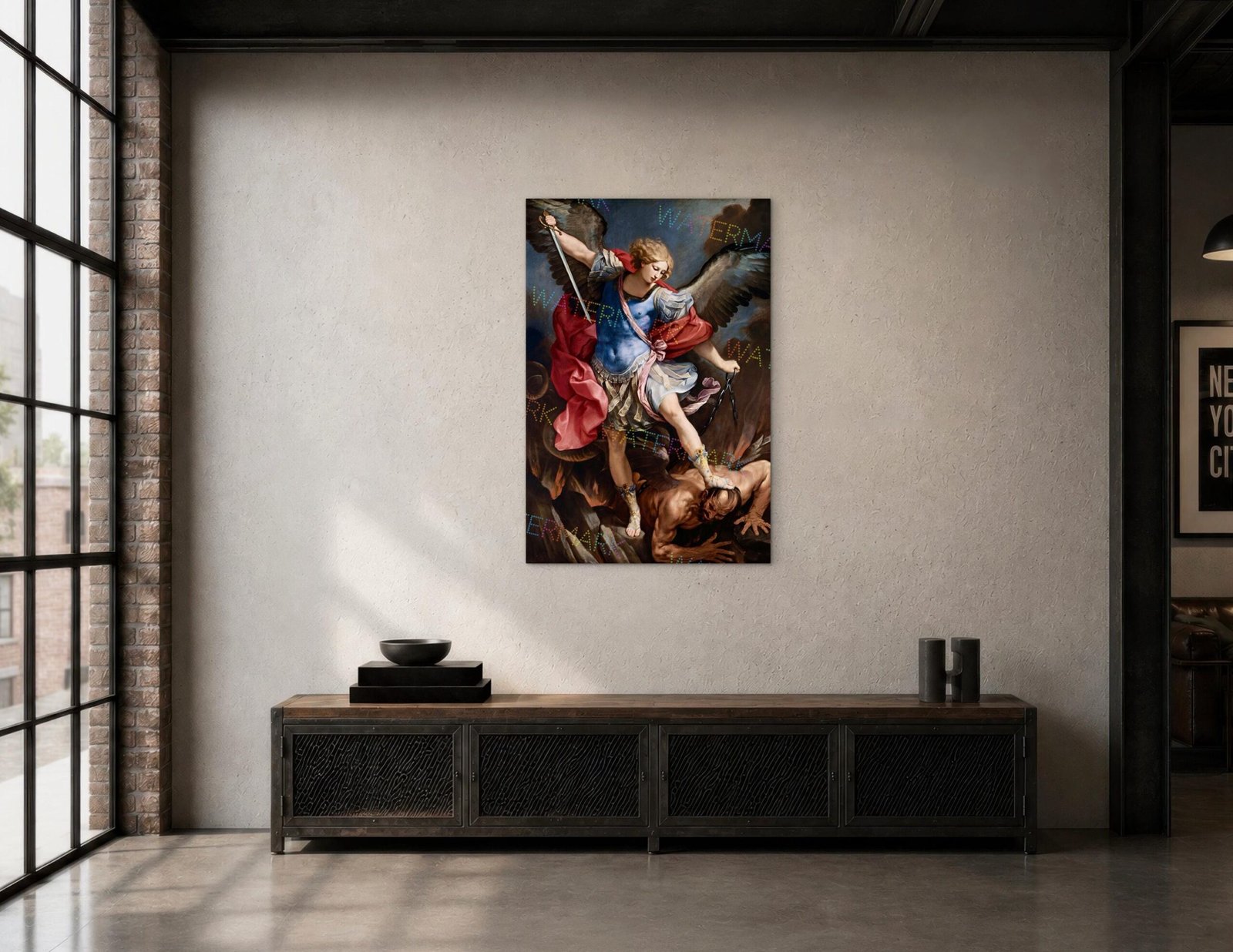 St. Michael Defeating Satan | Guido Reni Catholic Canvas Art - Image 5