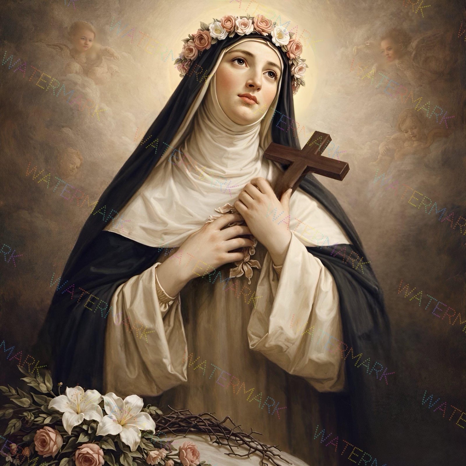 St. Rose of Lima Canvas | Peruvian Mystic Saint