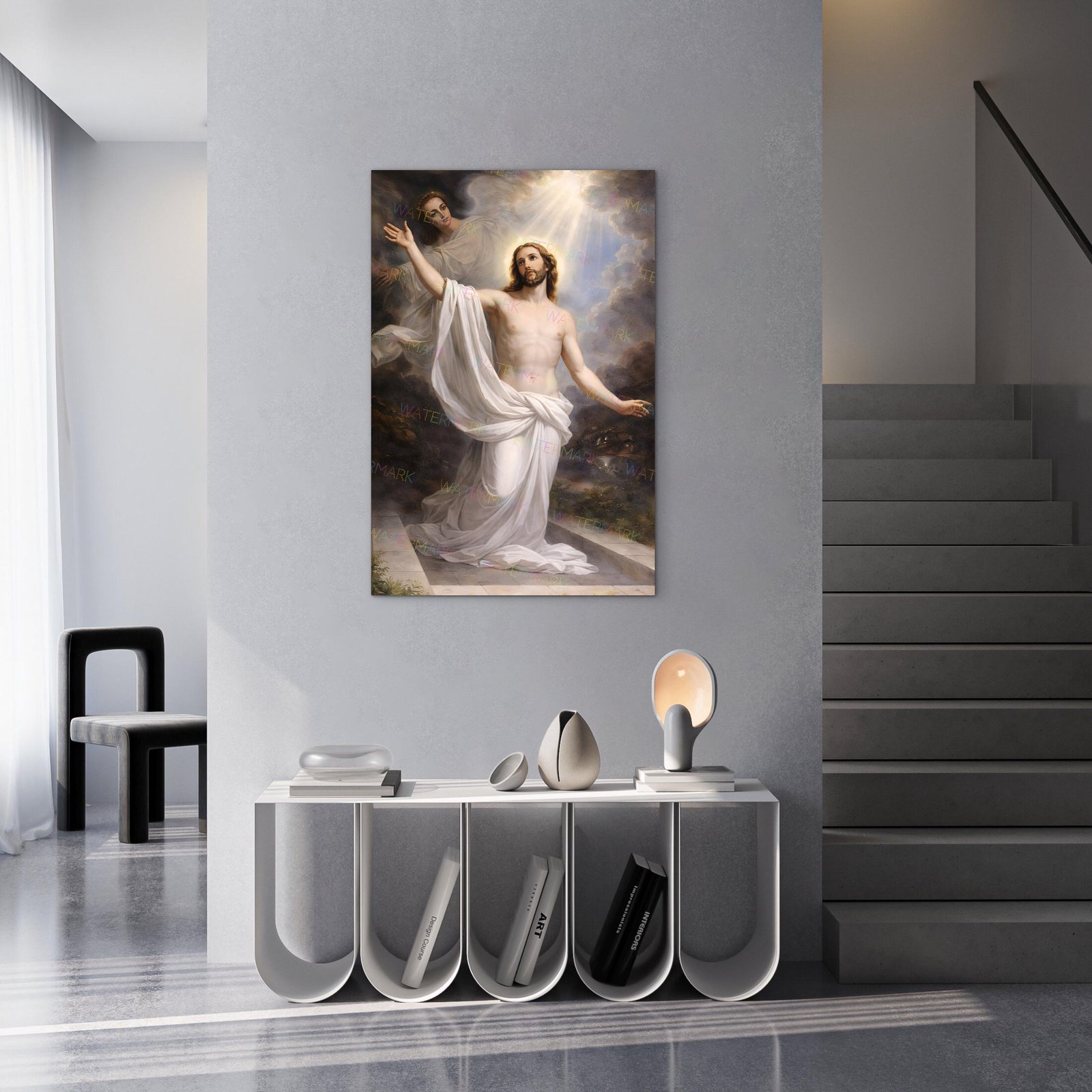 He Has Risen Jesus Canvas, Risen Christ Wall Art, Ready to Hang Christian Decor - Image 2