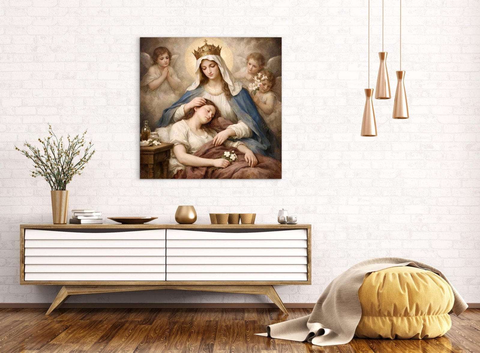 Our Lady Health of the Sick Canvas: Virgin Mary Catholic Wall Art - Image 3