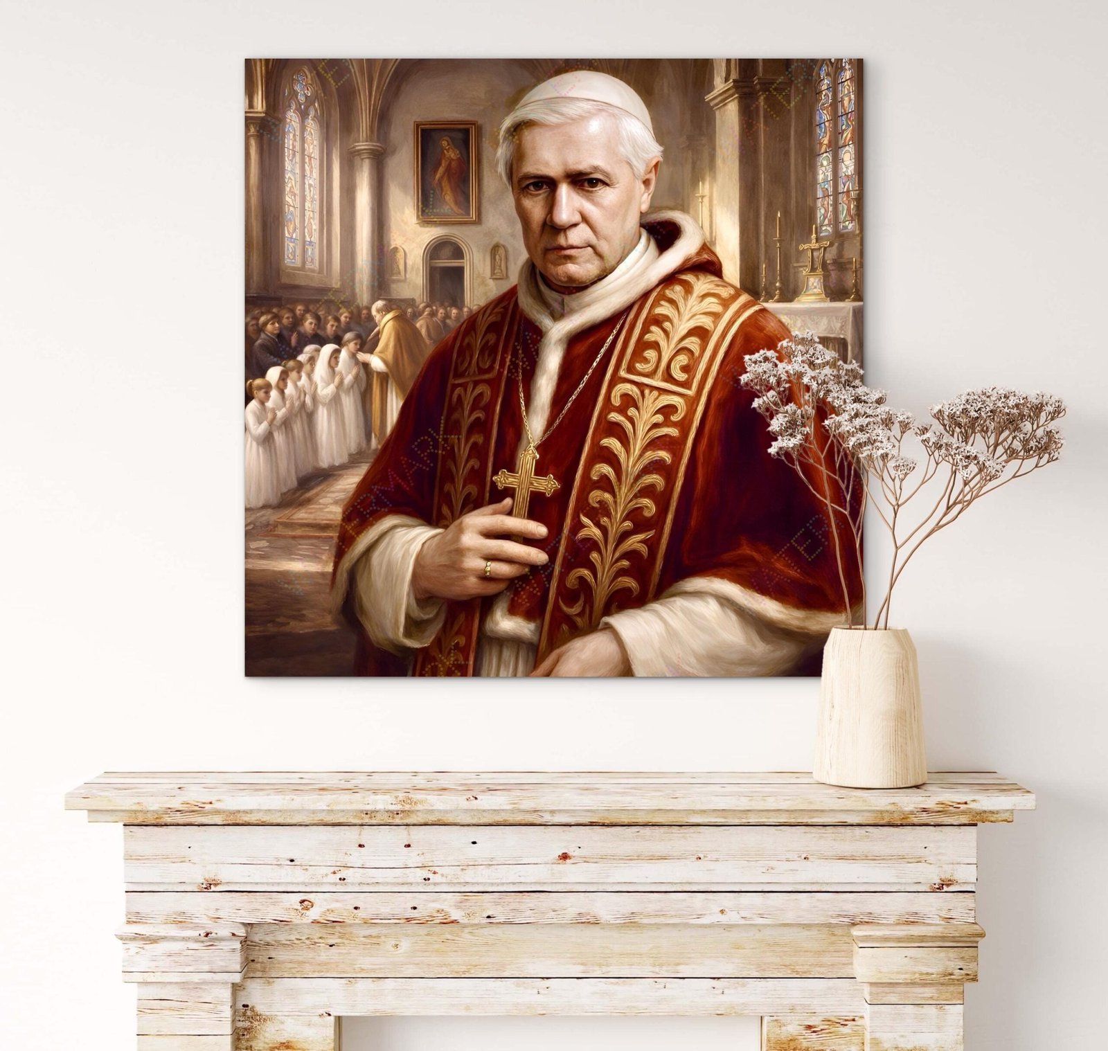 St. Pius X Canvas Wall Art, Pope of the Eucharist Painting, Catholic Saint Artwork, Saint Pius X Picture, Catholic Gift Print - Image 2