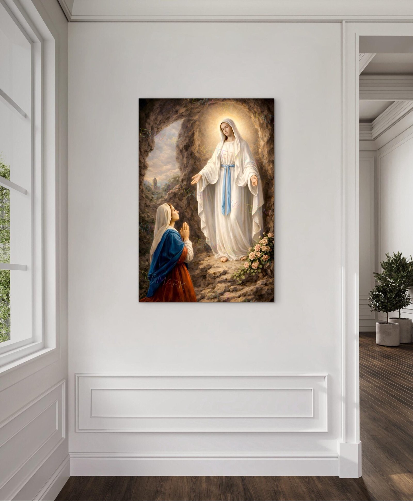 Our Lady of Lourdes | Apparition to St. Bernadette | Picture on Canvas | Artwork - Image 2