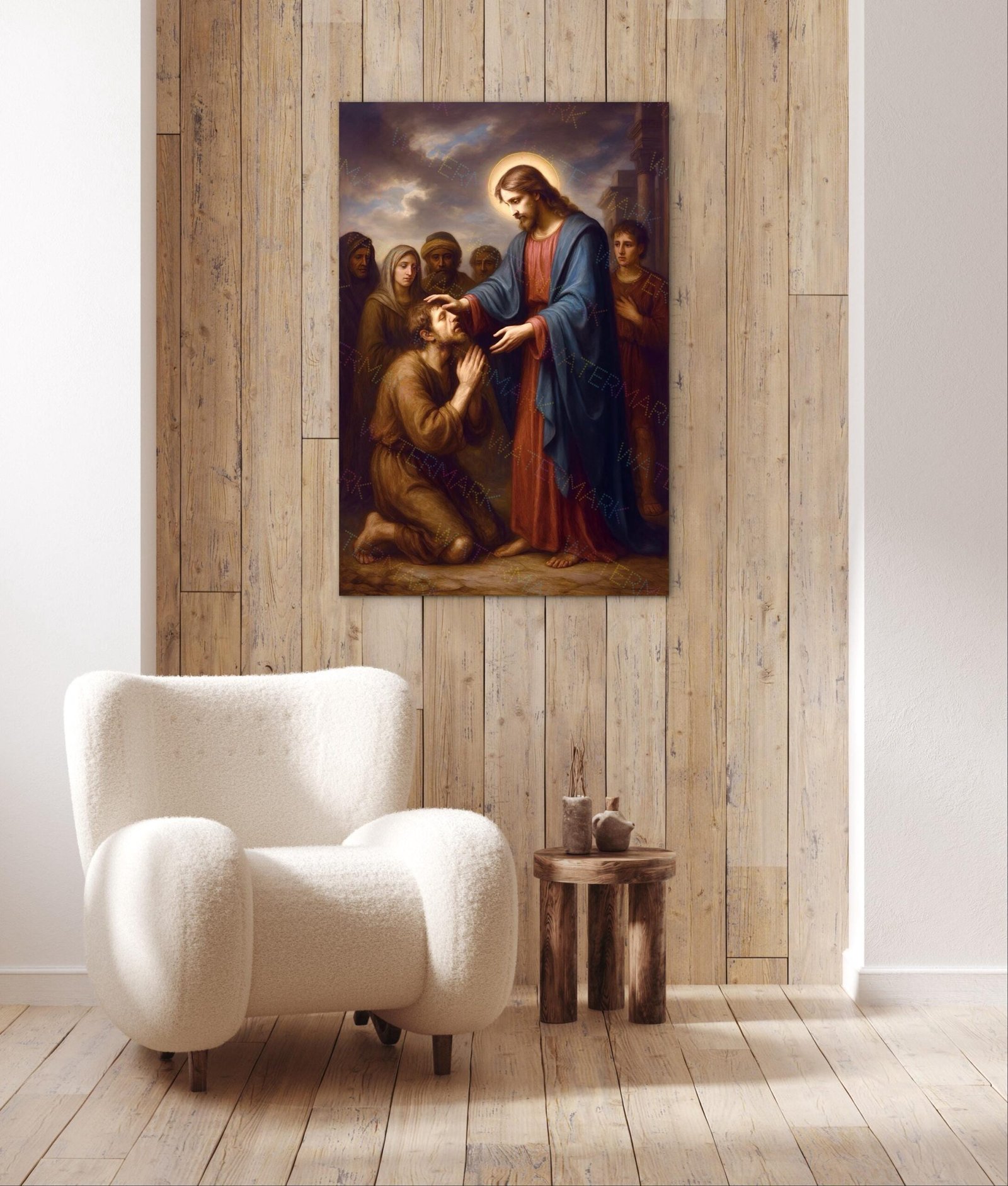 Jesus Healing the Blind Man Digital Download | Biblical Miracle Art Print | Christian Printable Wall Decor | Scripture-Inspired Artwork - Image 4