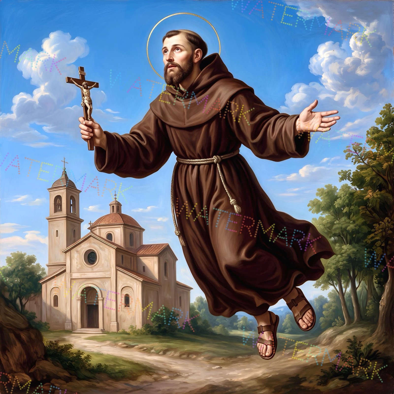 St Joseph of Cupertino Art | Catholic Student & Exam Patron