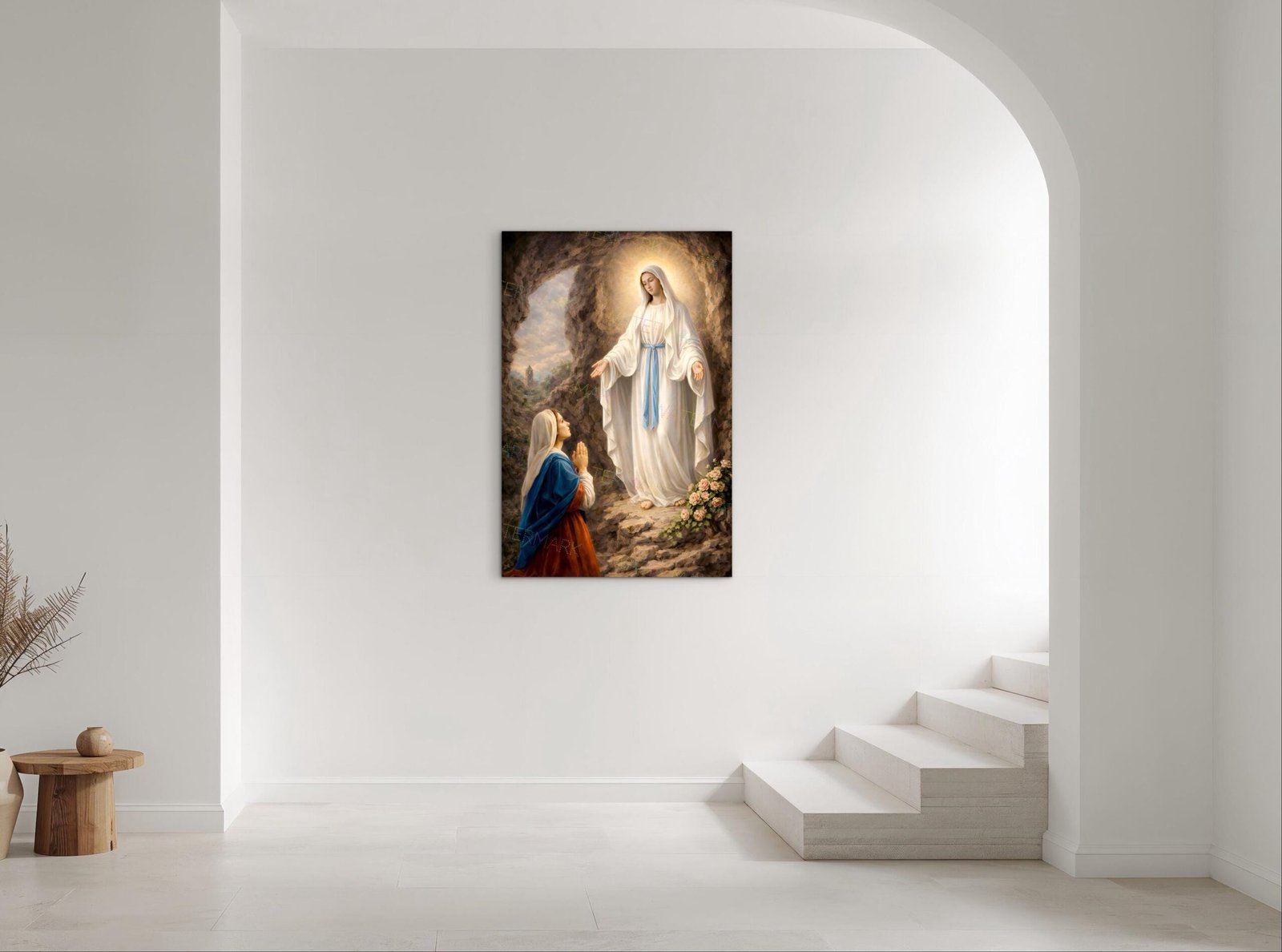 Our Lady of Lourdes | Apparition to St. Bernadette | Picture on Canvas | Artwork - Image 3