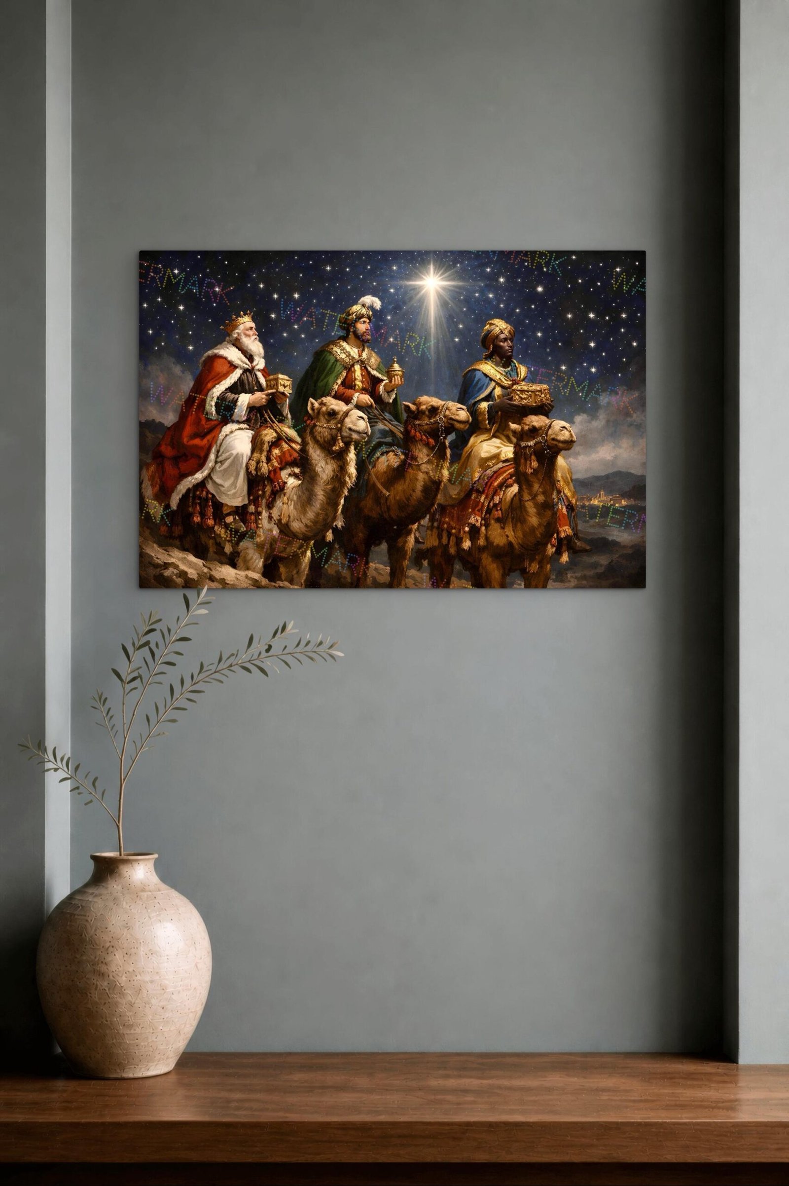 Three Wise Men Canvas | Journey to Bethlehem Christmas Art - Image 2
