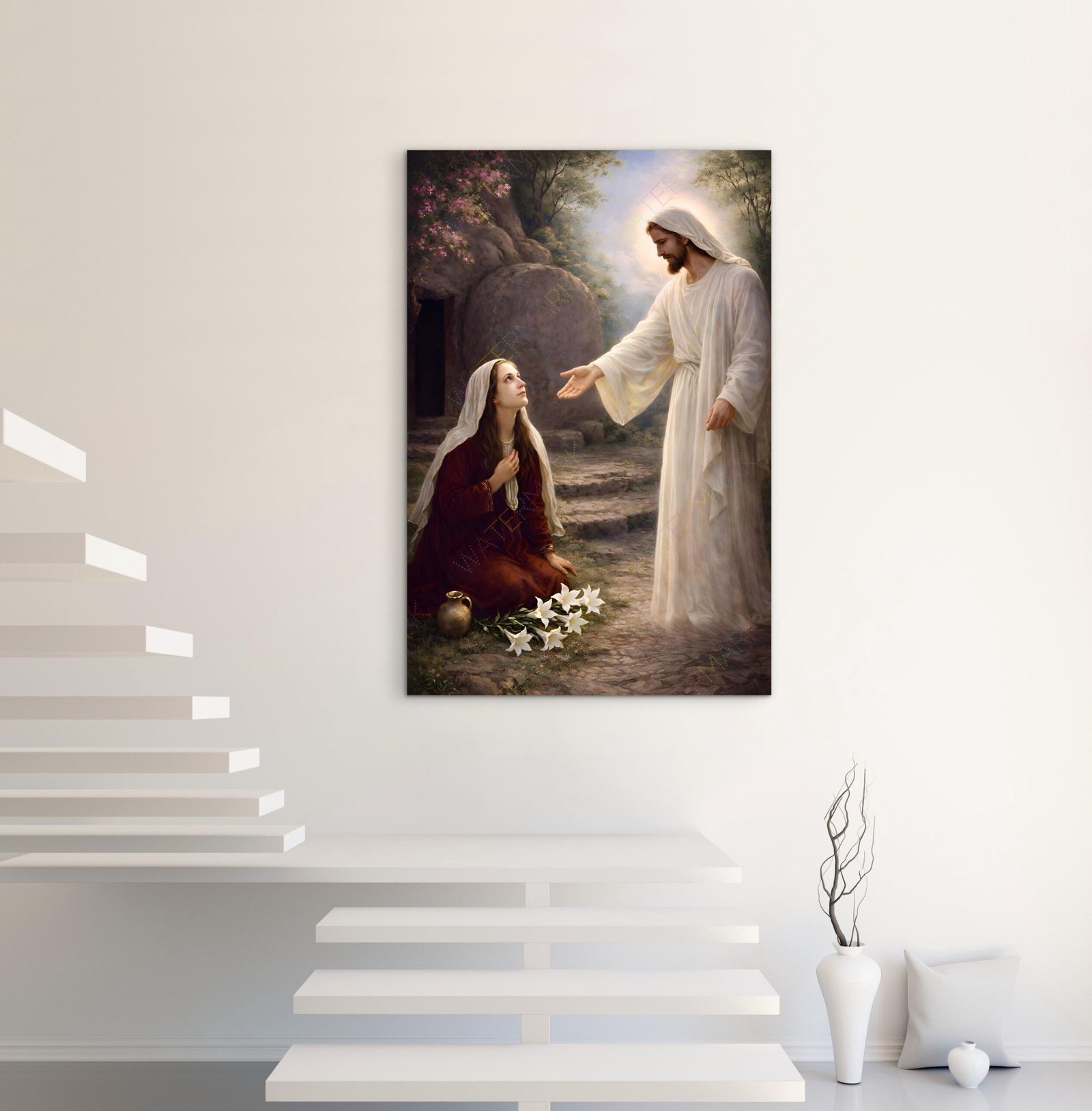 Jesus and St. Mary Magdalene Resurrection Canvas | Christian Wall Art | Biblical Scene Painting - Image 3