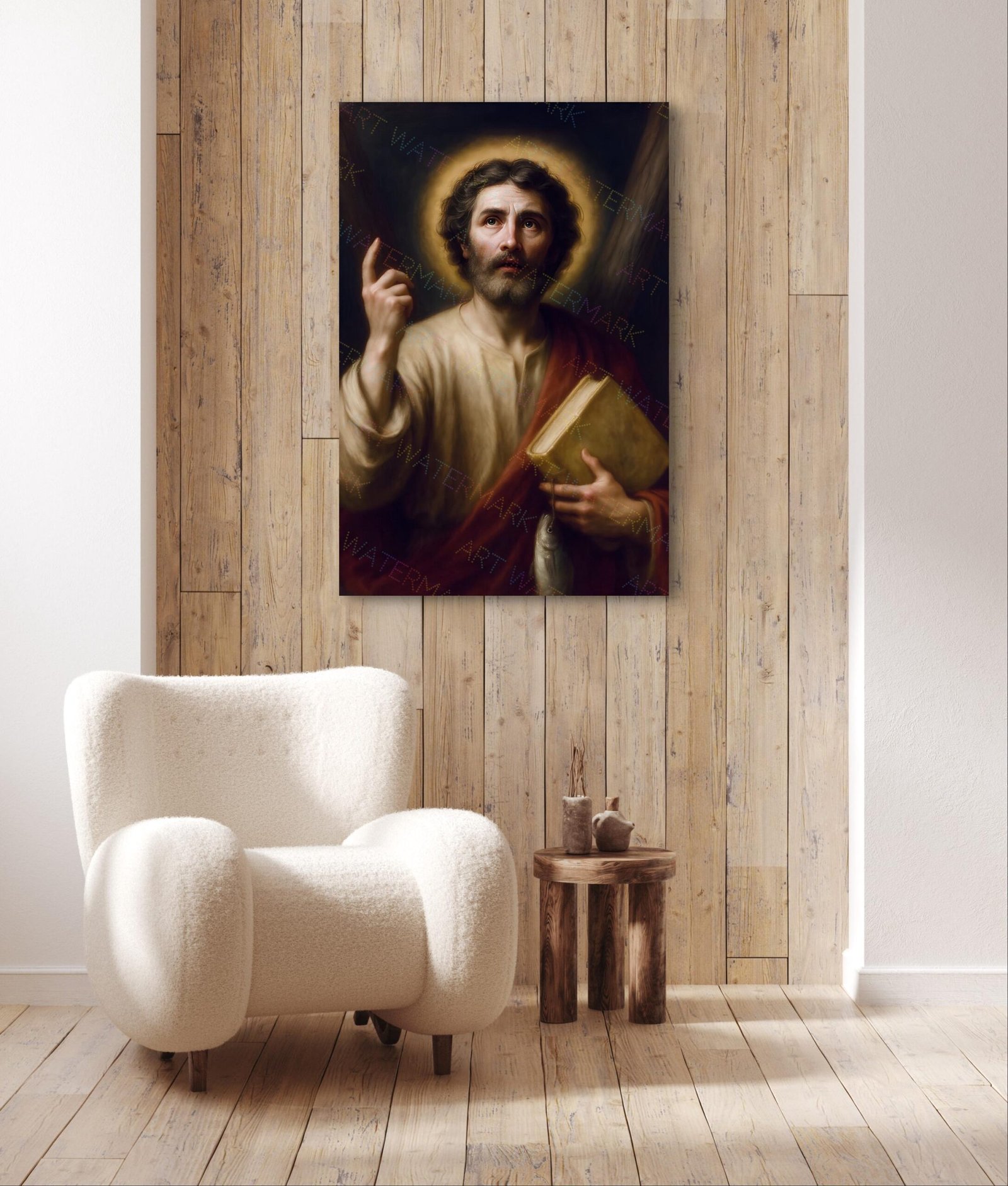 St. Andrew Canvas Wall Art | Catholic Apostle Painting | Religious Home and Church Decor - Image 6