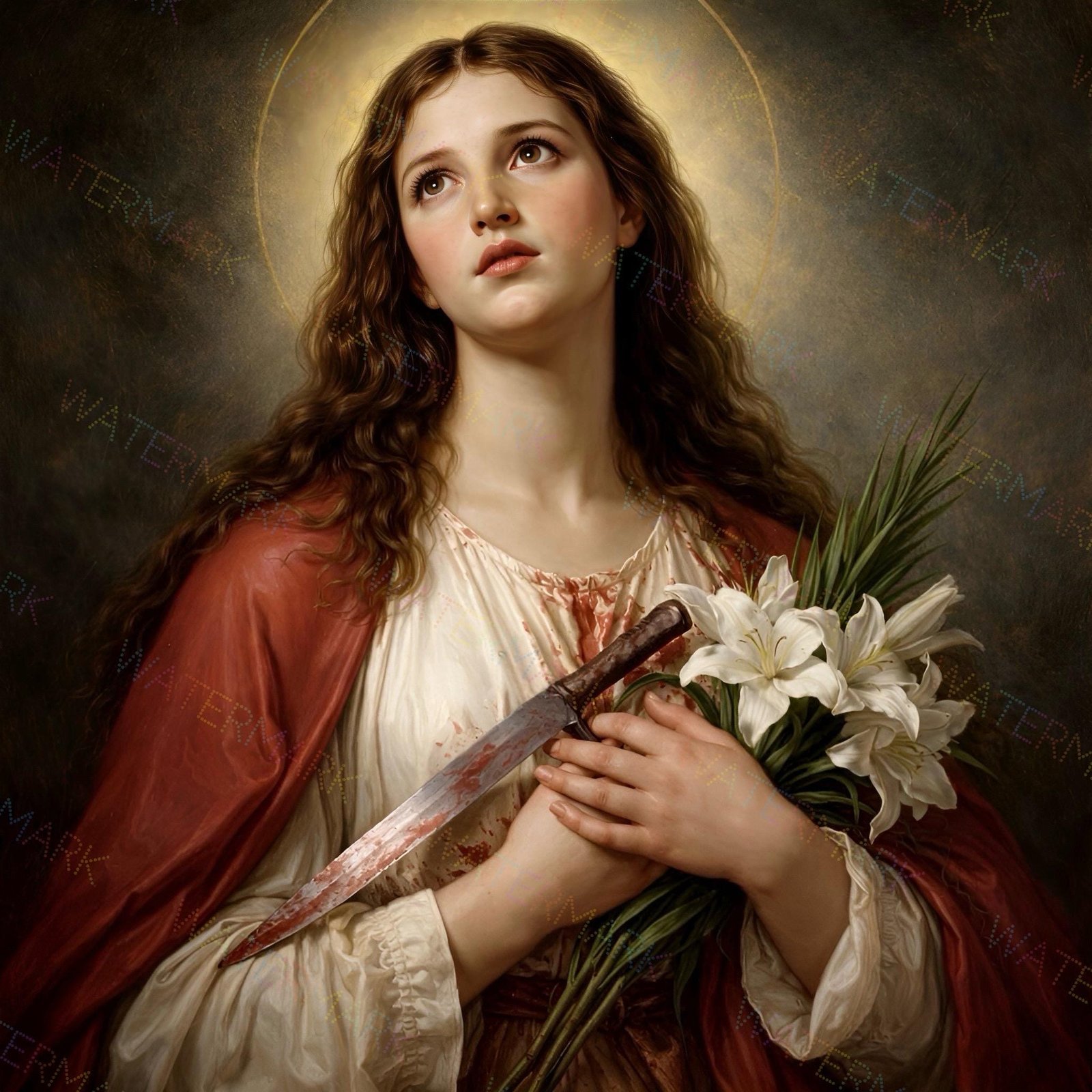 St. Maria Goretti Canvas Art | Virgin & Martyr Saint | Catholic Wall Artwork | Inspirational Faith Gift