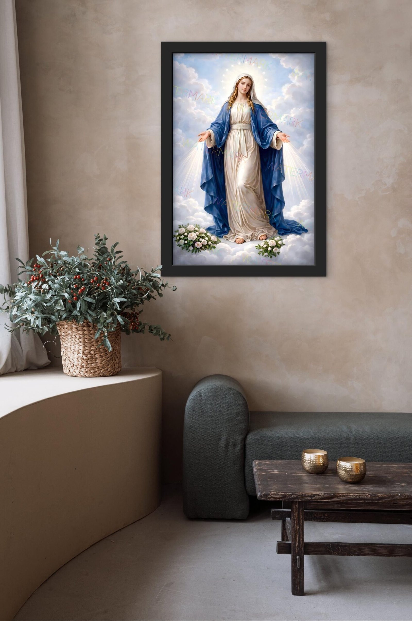 Our Lady of Grace Framed Canvas | Virgin Mary Catholic Wall Art - Image 5