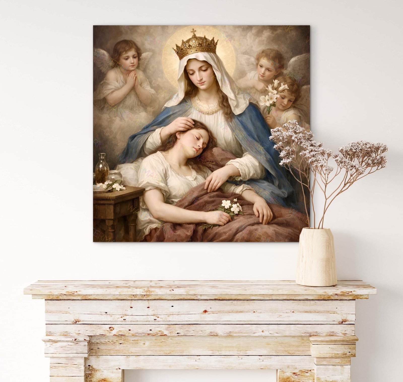 Our Lady Health of the Sick Canvas: Virgin Mary Catholic Wall Art - Image 2