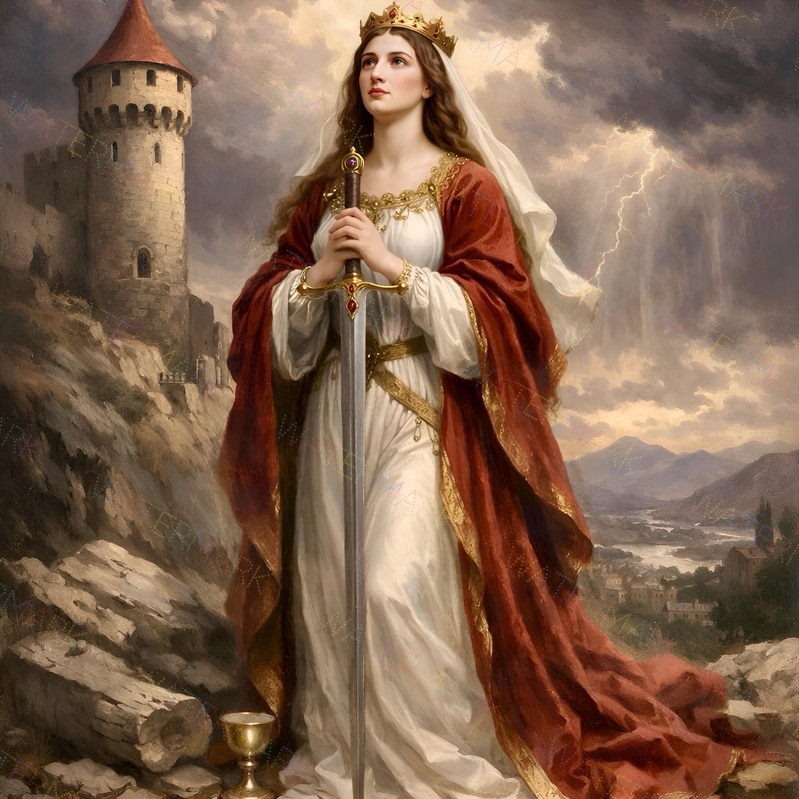 St. Barbara Canvas Art | Princess & Martyr | Saint Pictures | Catholic Gifts | Saint Artwork