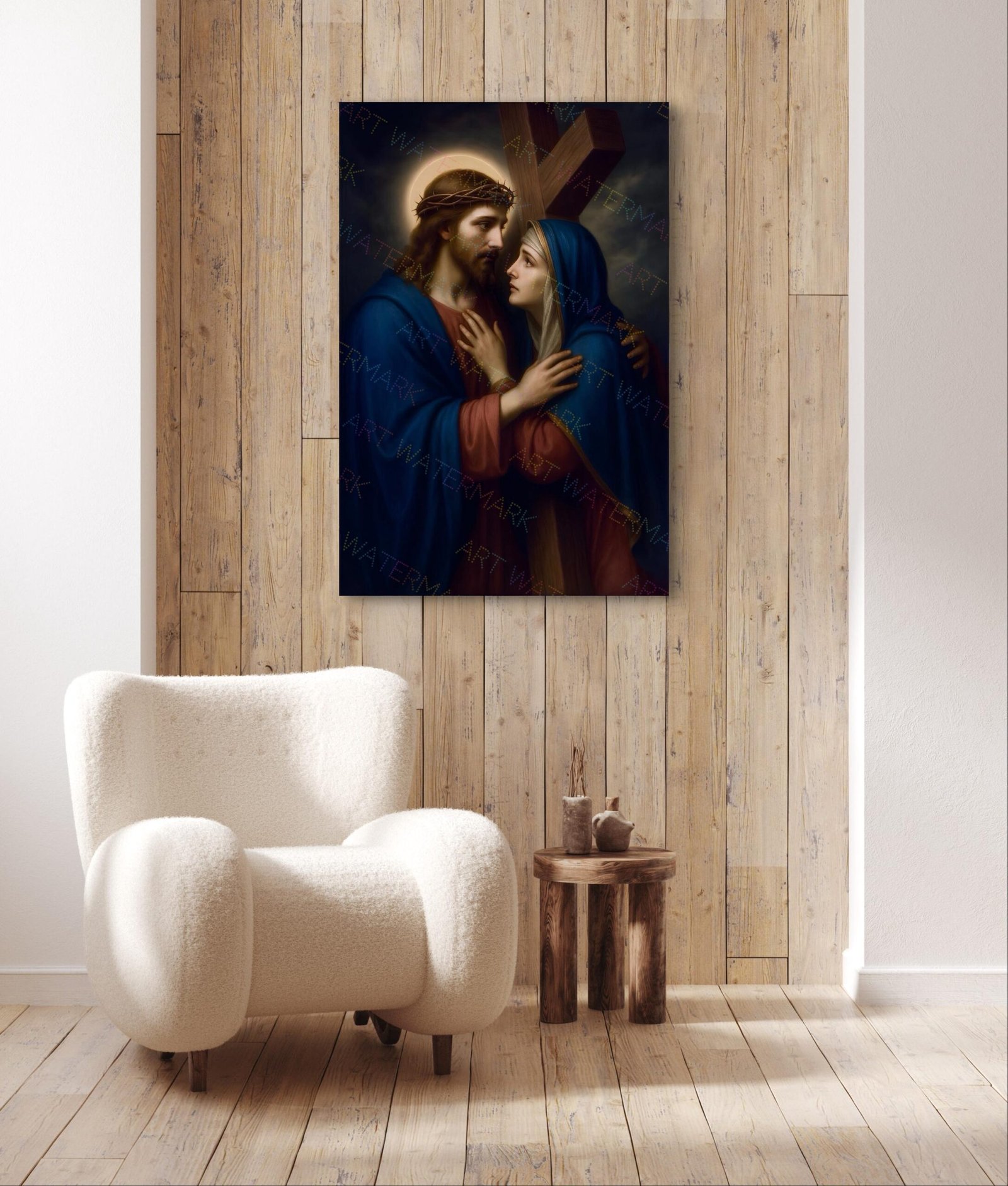 Jesus Meets Mother Canvas: Way of the Cross Catholic Art - Image 5