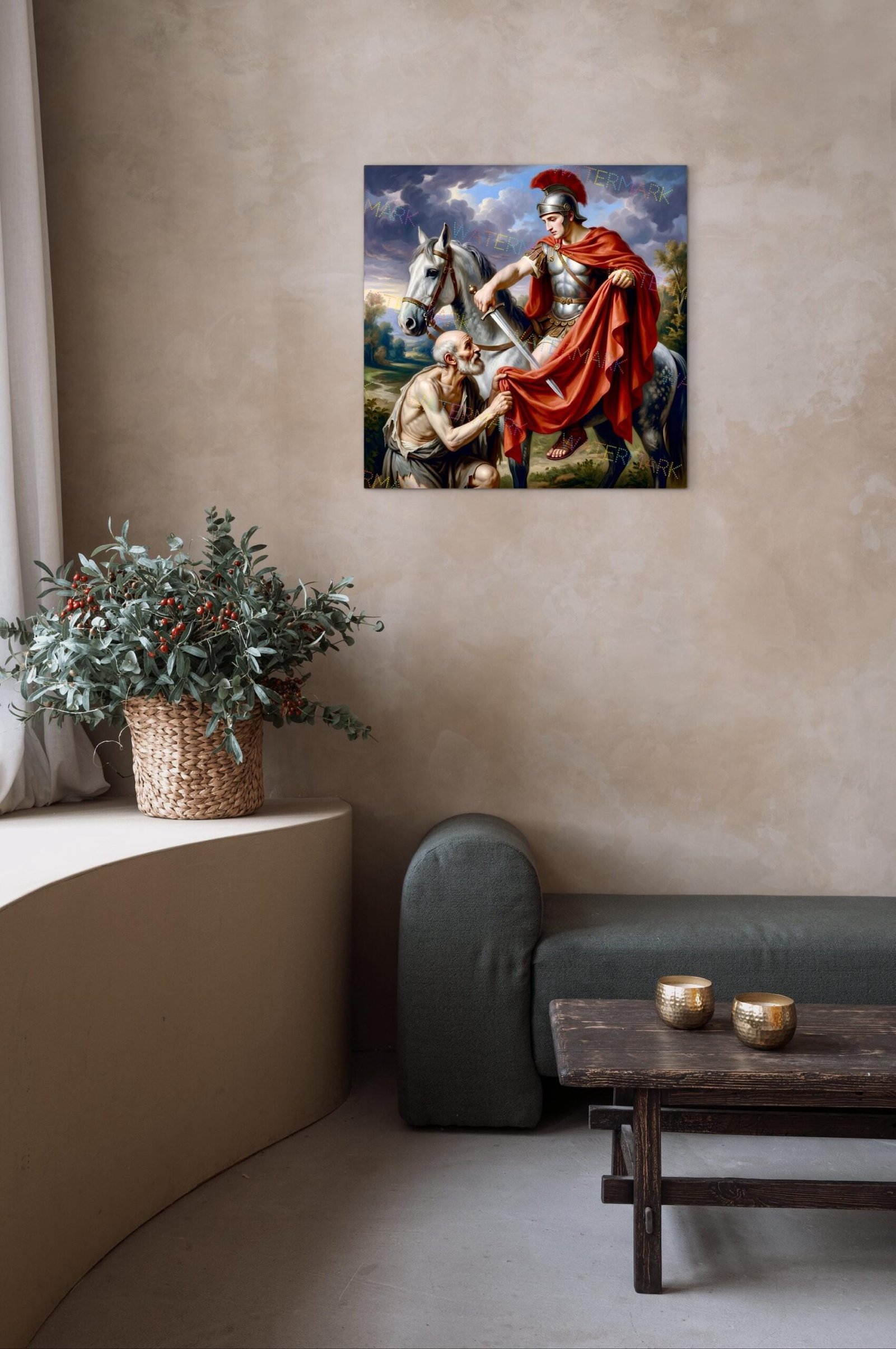 Saint Martin of Tours Canvas Art: Catholic Painting, Roman Soldier - Image 7