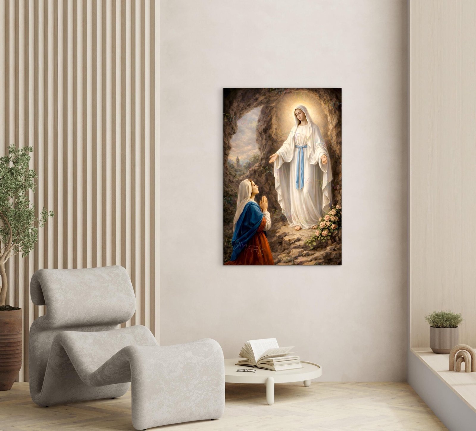 Our Lady of Lourdes | Apparition to St. Bernadette | Picture on Canvas | Artwork - Image 9