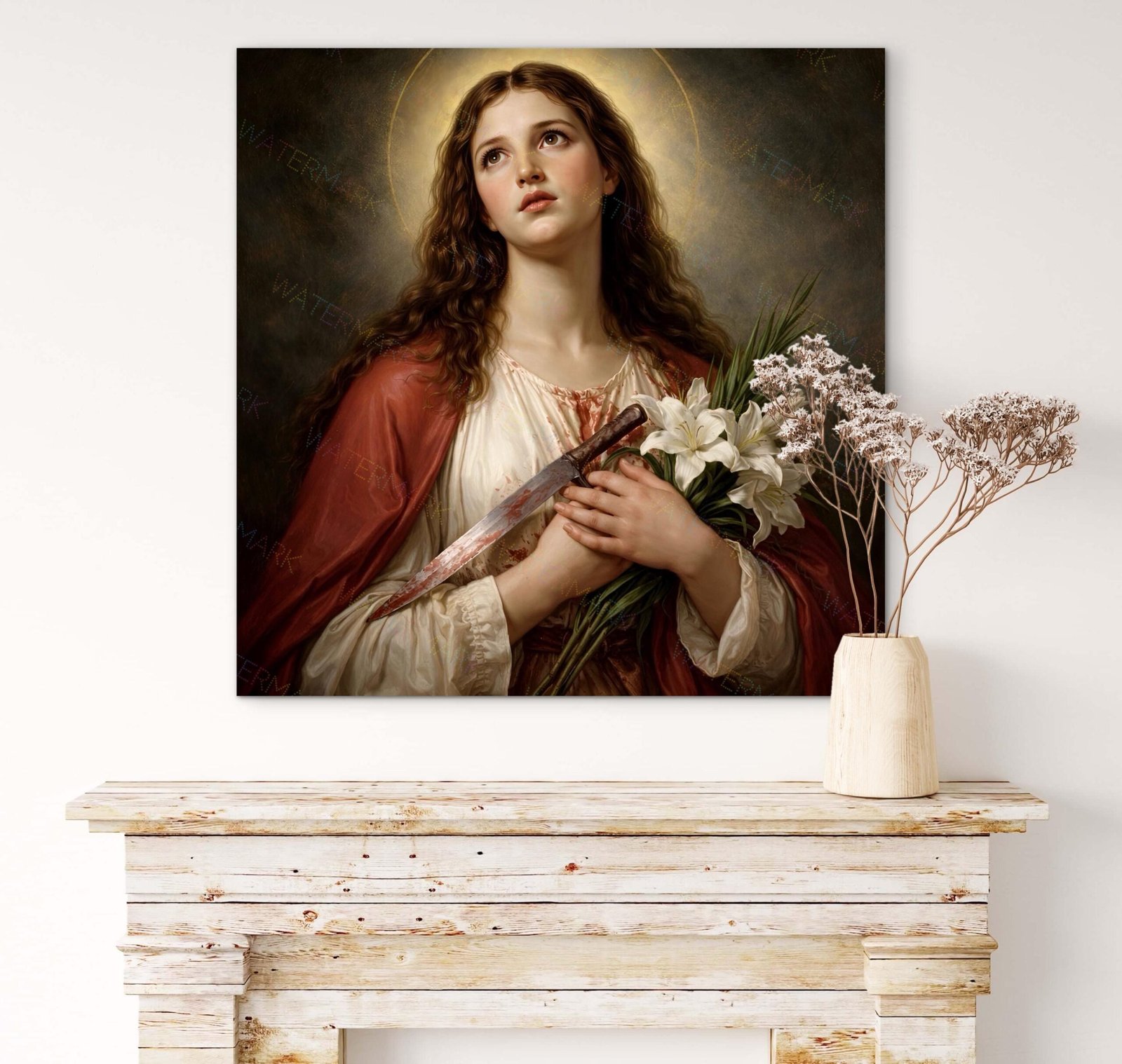 St. Maria Goretti Canvas Art | Virgin & Martyr Saint | Catholic Wall Artwork | Inspirational Faith Gift - Image 2