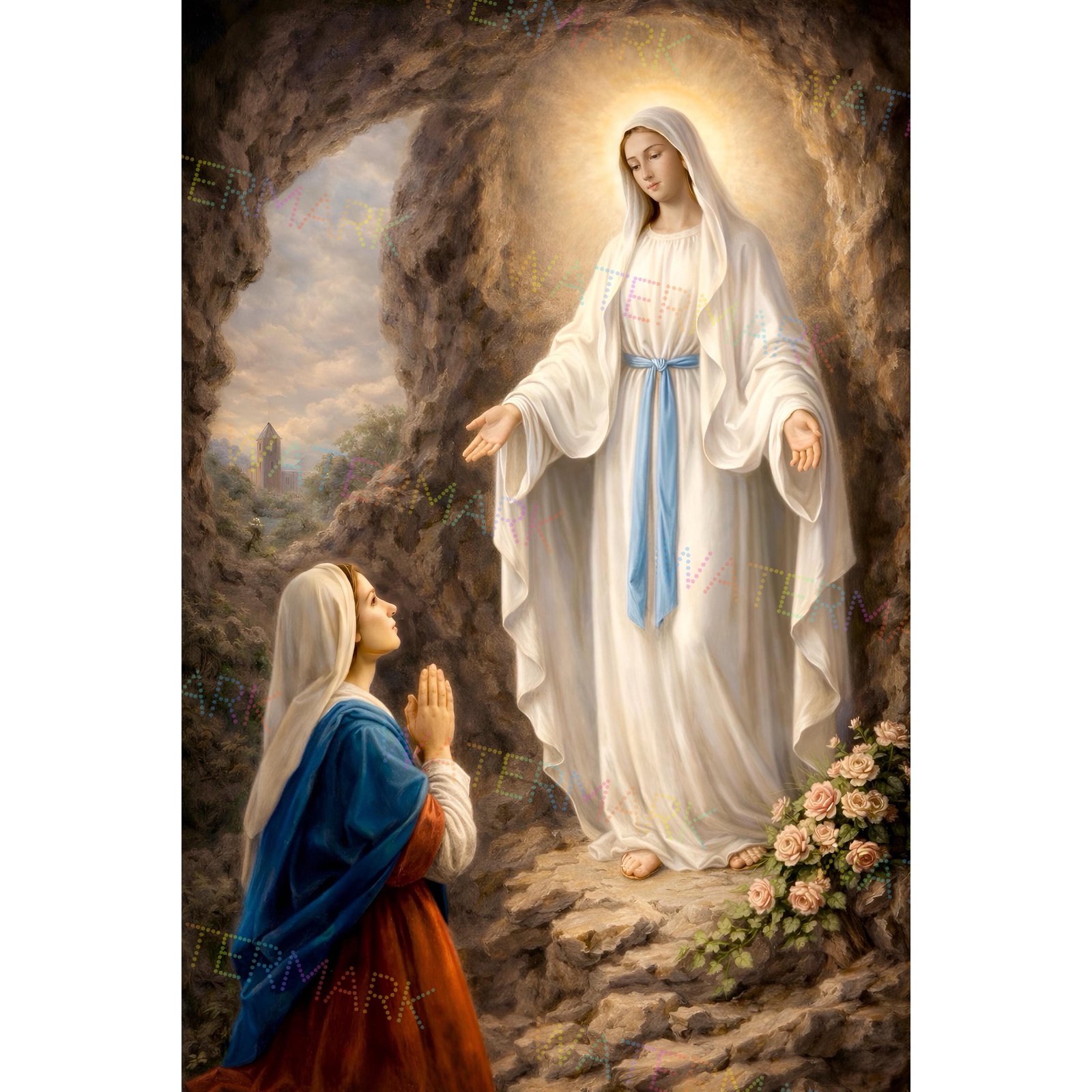 Our Lady of Lourdes | Apparition to St. Bernadette | Picture on Canvas | Artwork
