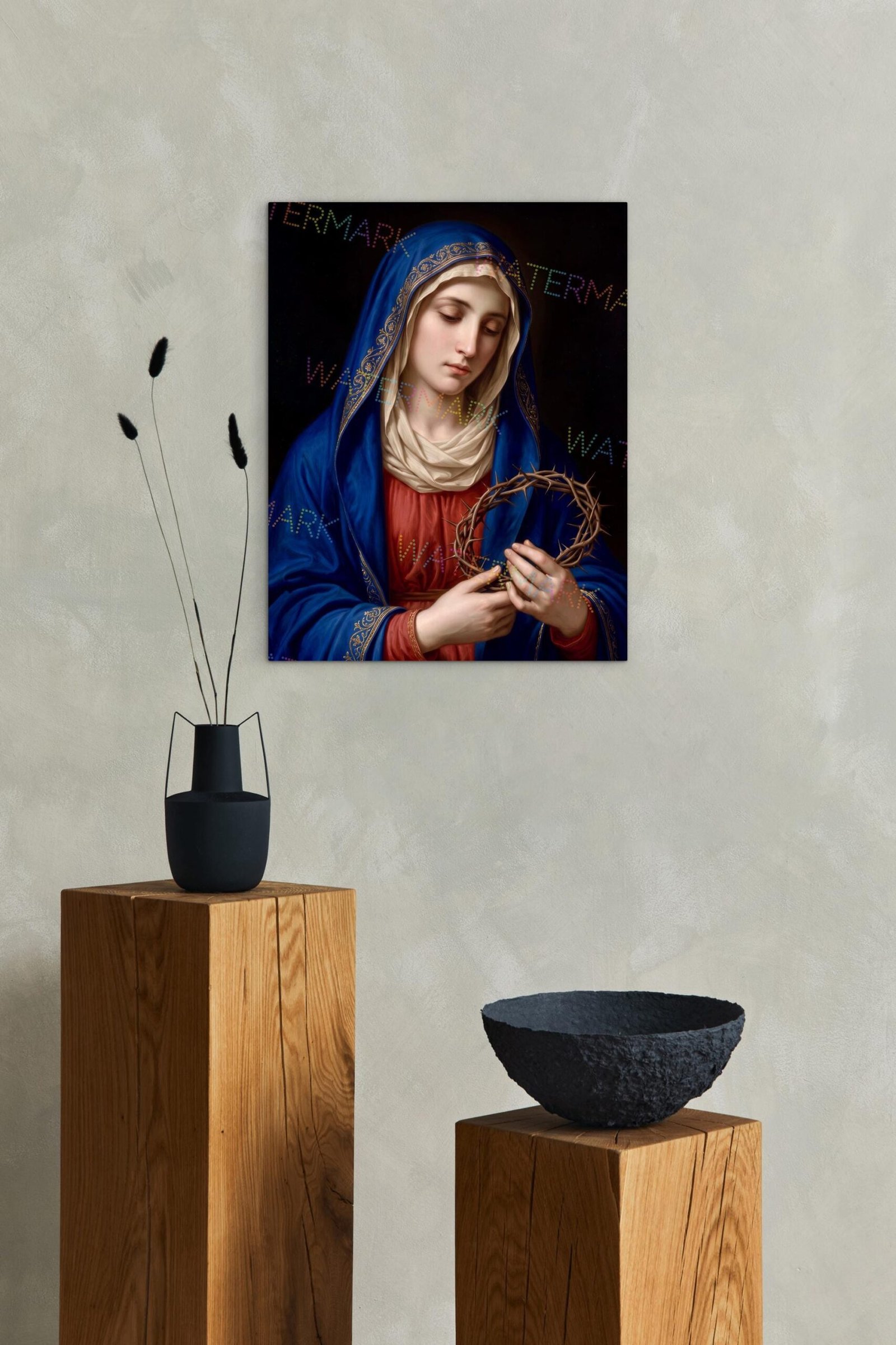 Our Lady of Sorrows Canvas Print: Virgin Mary with Crown of Thorns - Image 3