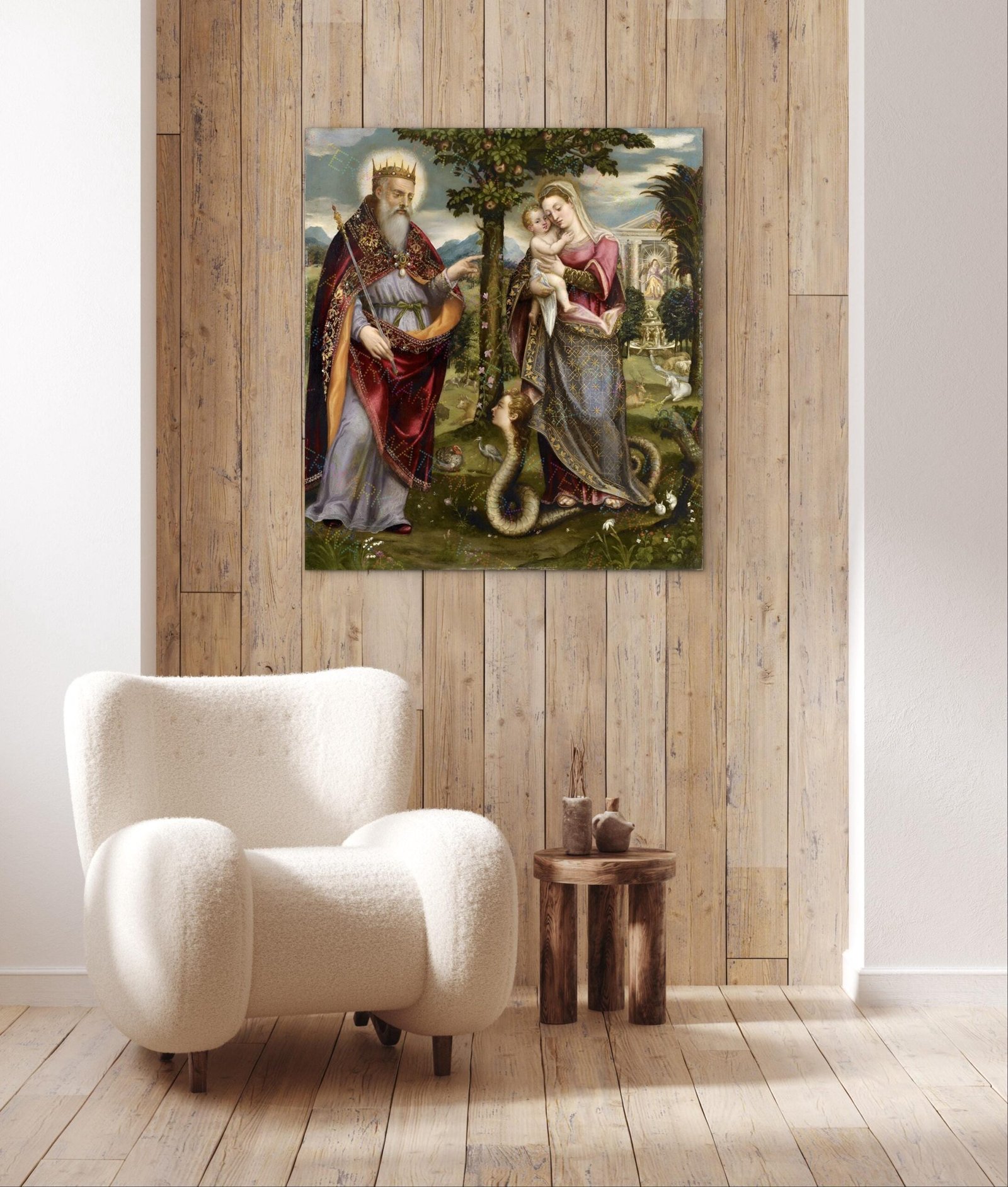 Immaculata (Mary the New Eve) with God the Father — Luca Mombello, c.1560–1580 — Renaissance Catholic Marian Canvas Wall Art - Image 4